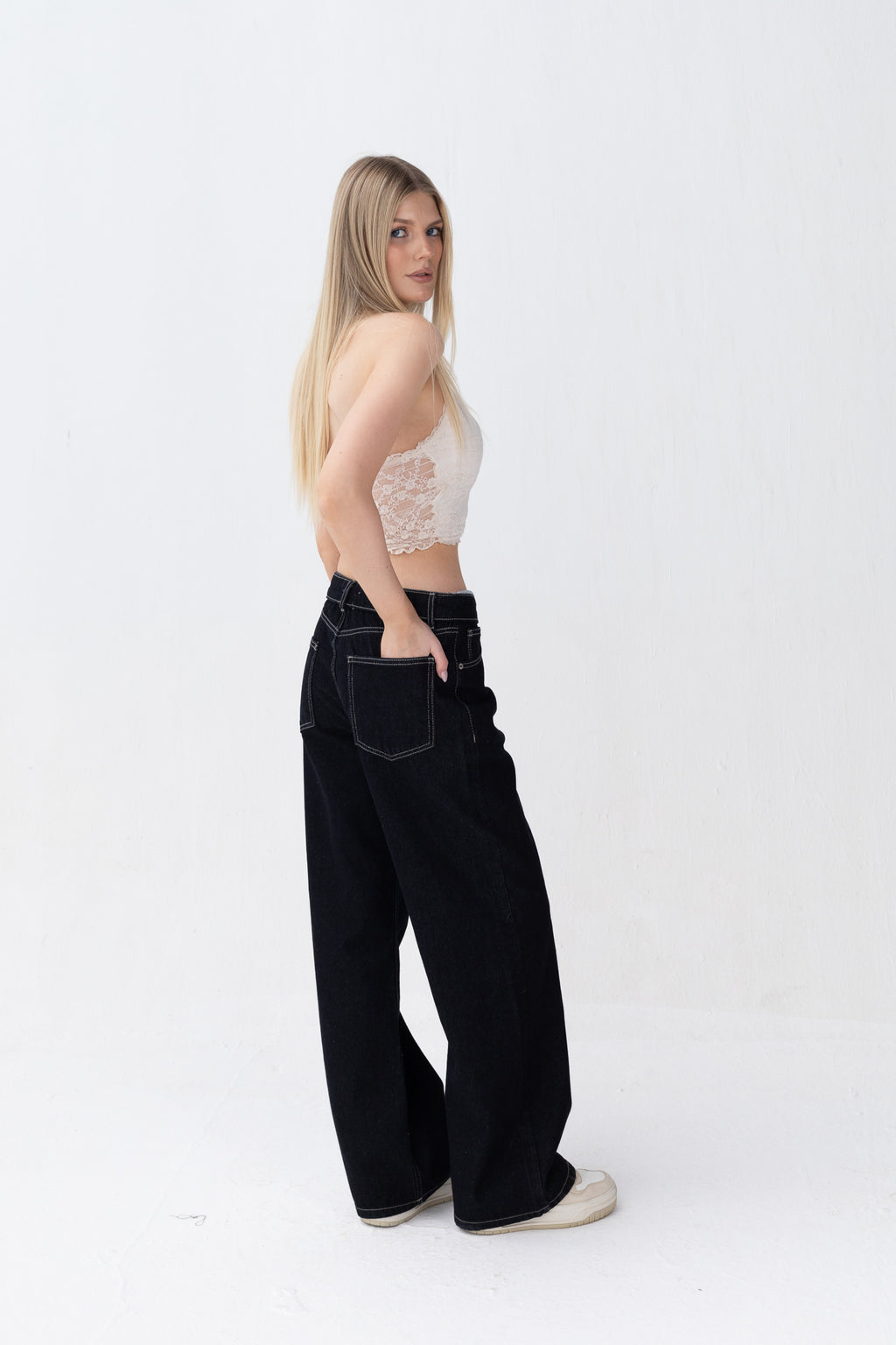 Invented Navy Blue WaistBand Denim Jeans