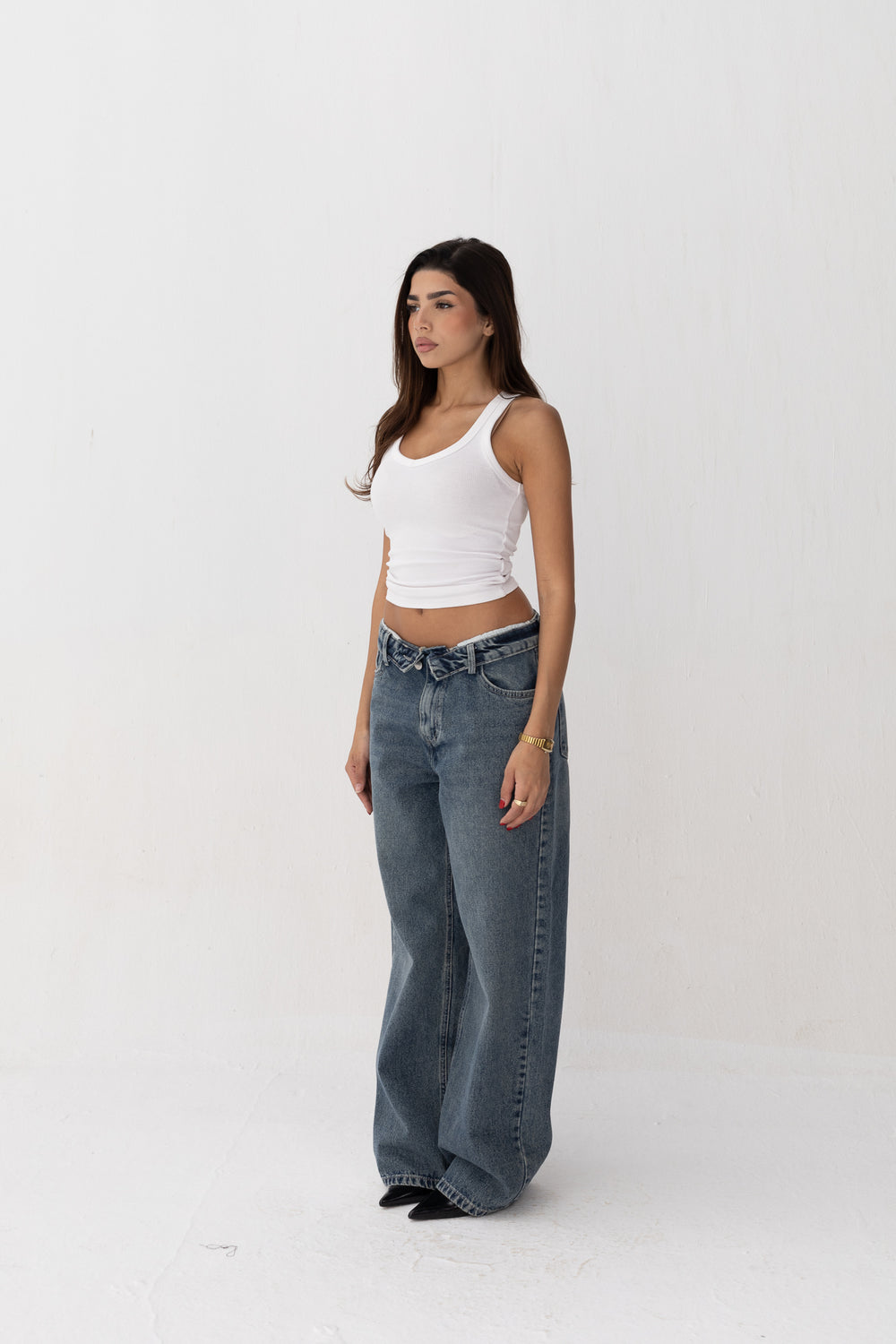 Invented Vintage Blue WaistBand Denim Jeans
