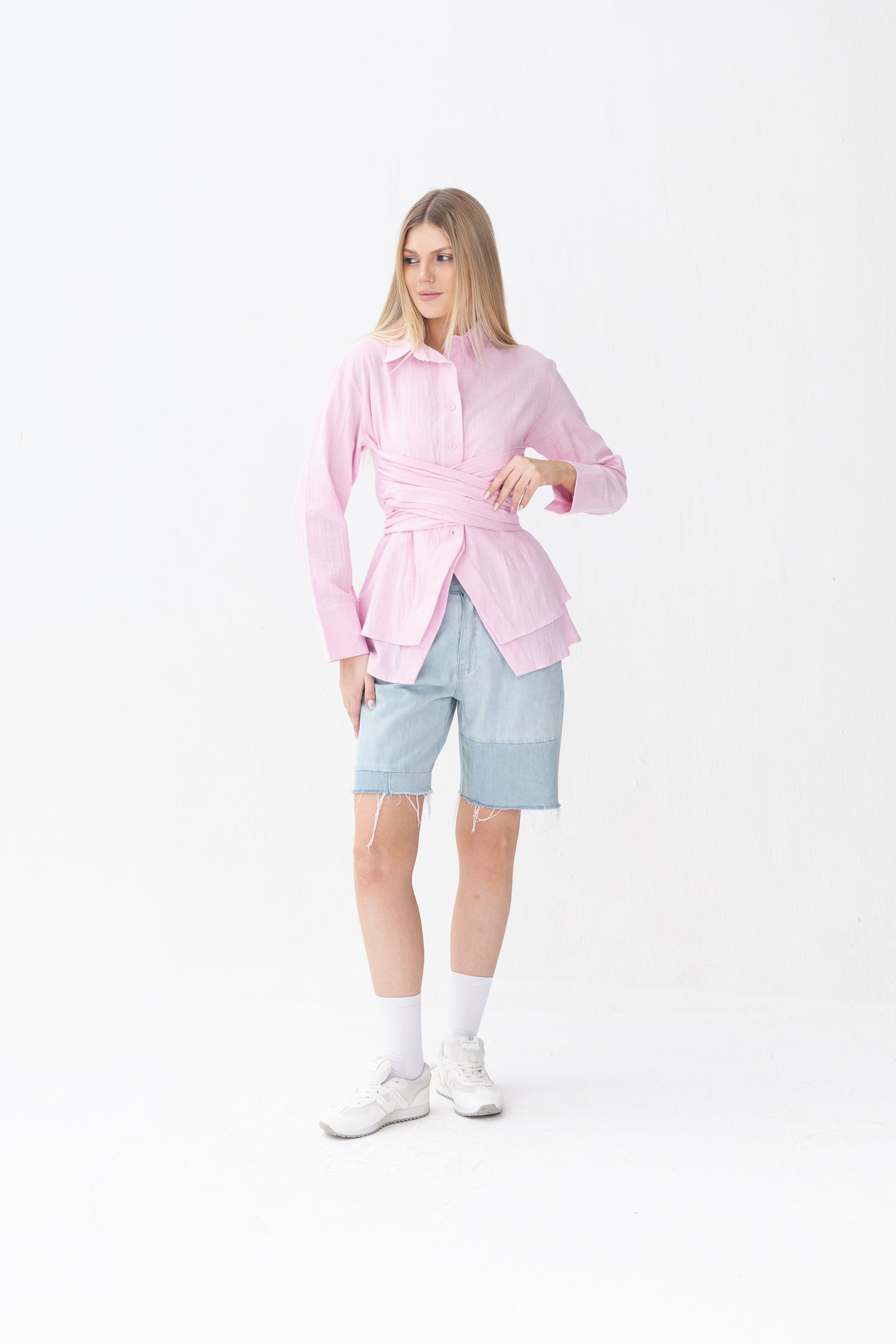 Crystal Front Tie Blouse