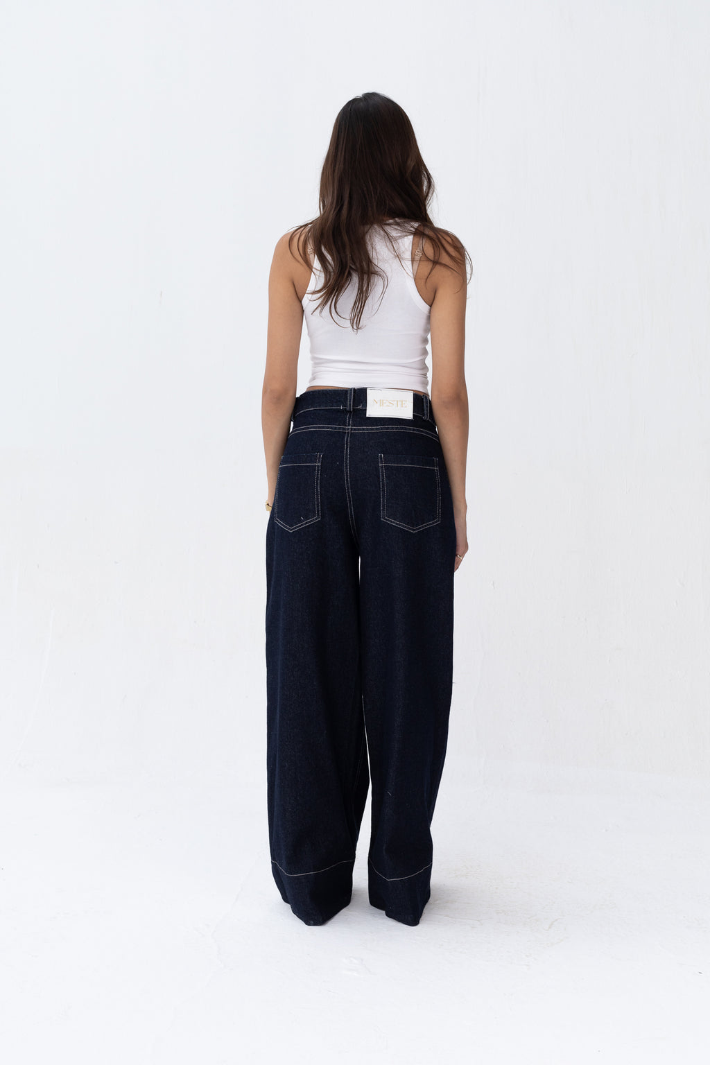 Front Pocket Navy Denim Jeans