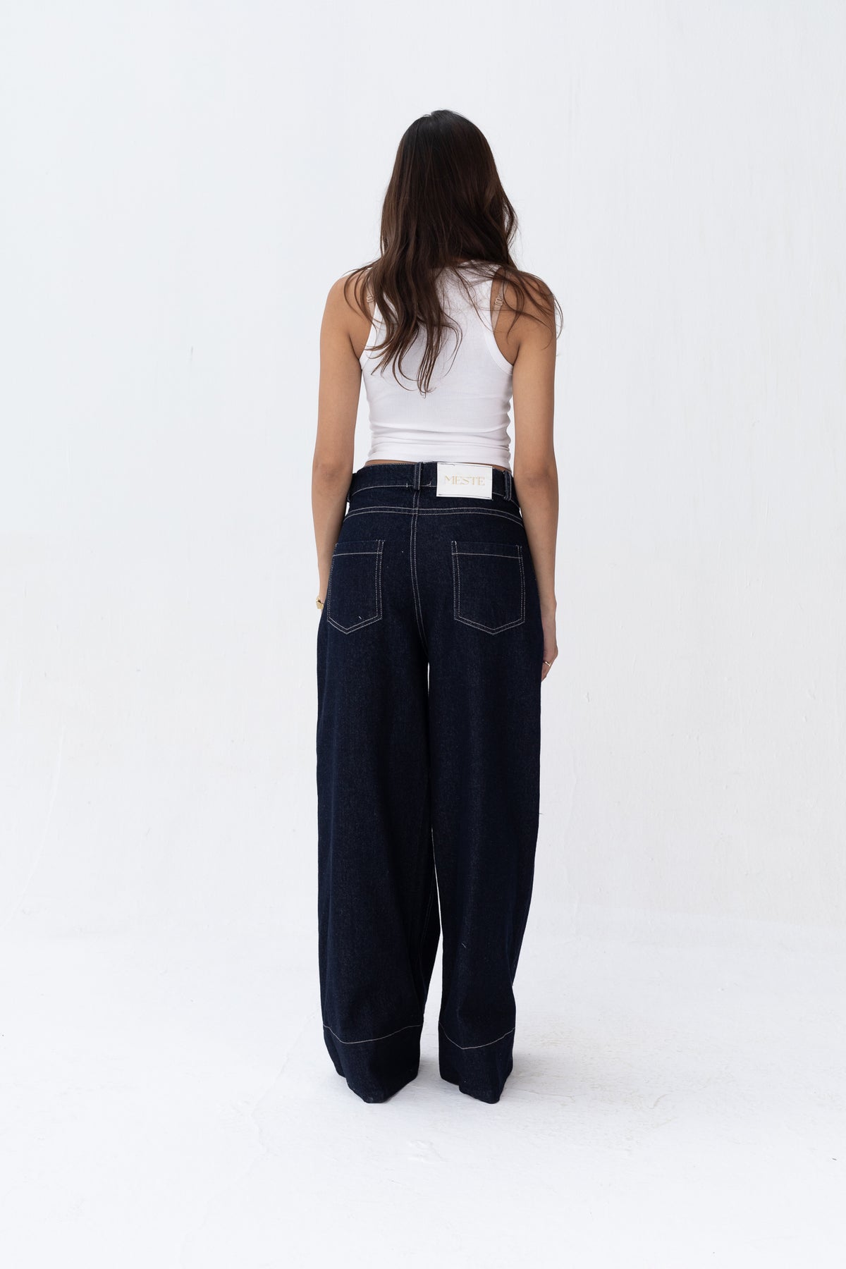 Front Pocket Navy Denim Jeans