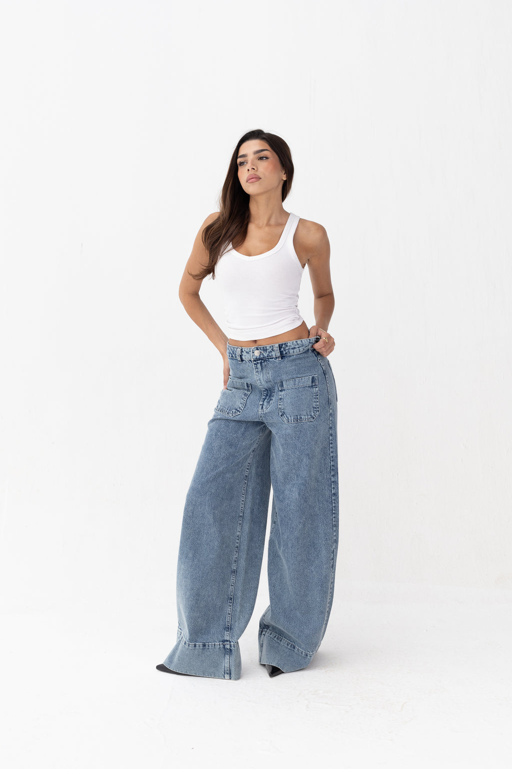 Front Pocket Sky Blue Denim Jeans