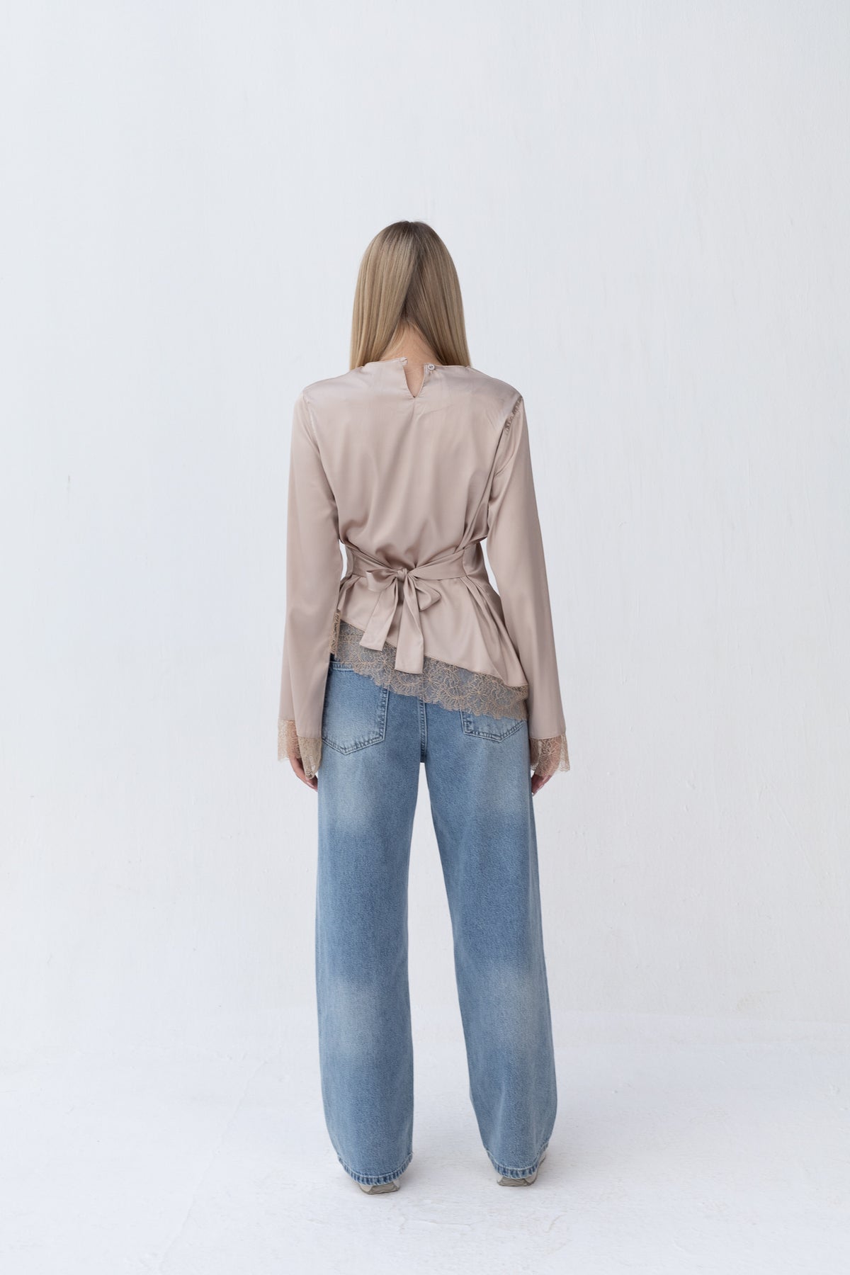 Blouse Satin With Lace