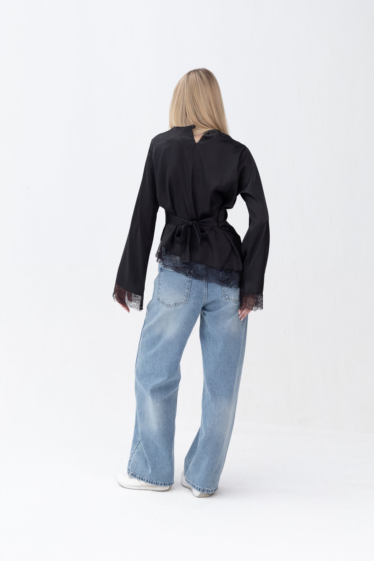 Blouse Satin With Lace