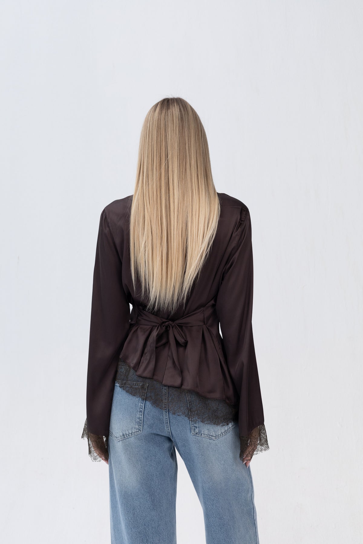 Blouse Satin With Lace