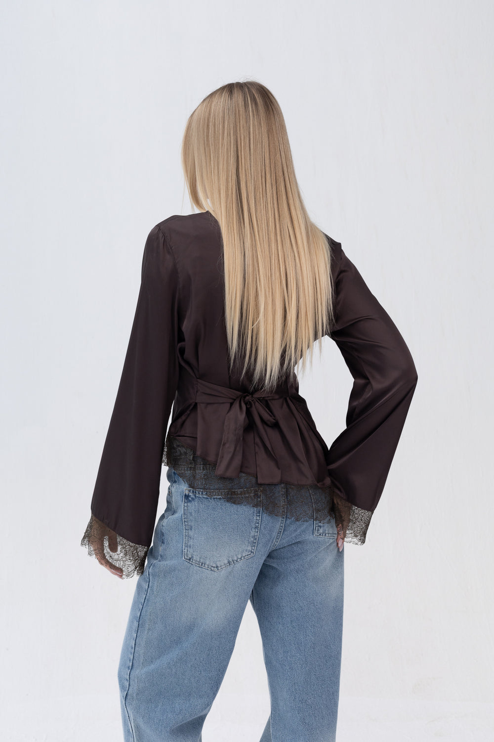 Blouse Satin With Lace