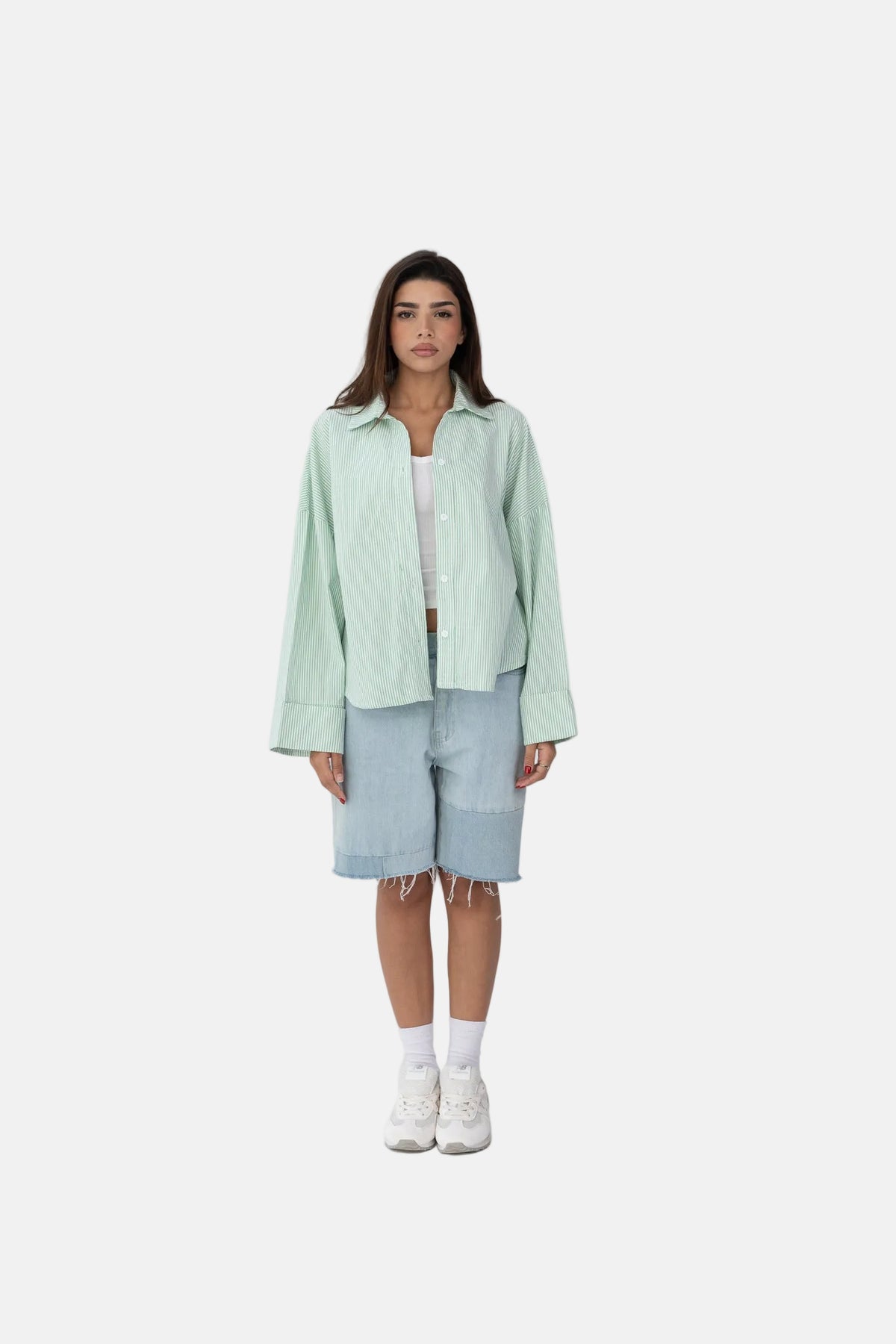 Subtle striped blouse with back bleats