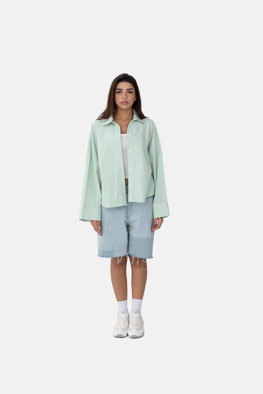 Subtle striped blouse with back bleats