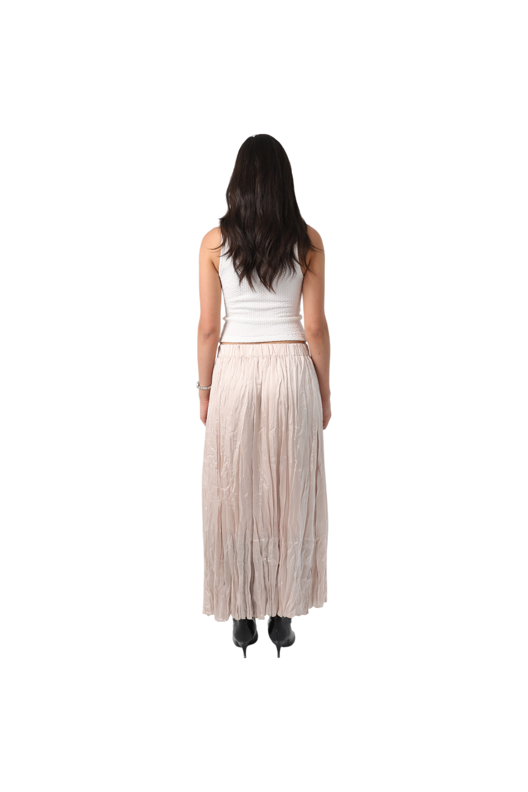 Crinkled Satin Skirt
