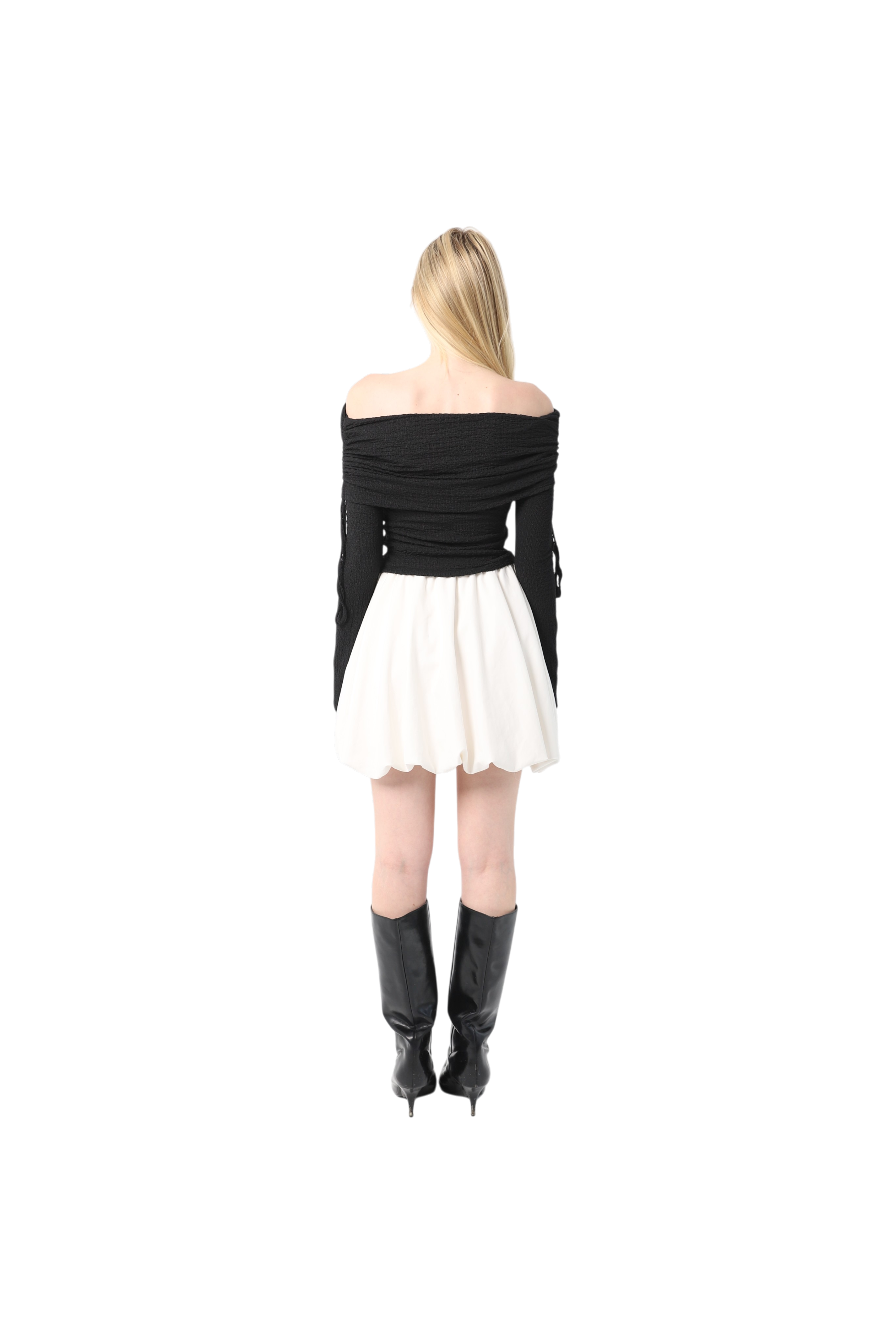 Crinkle Draped Shoulder Top