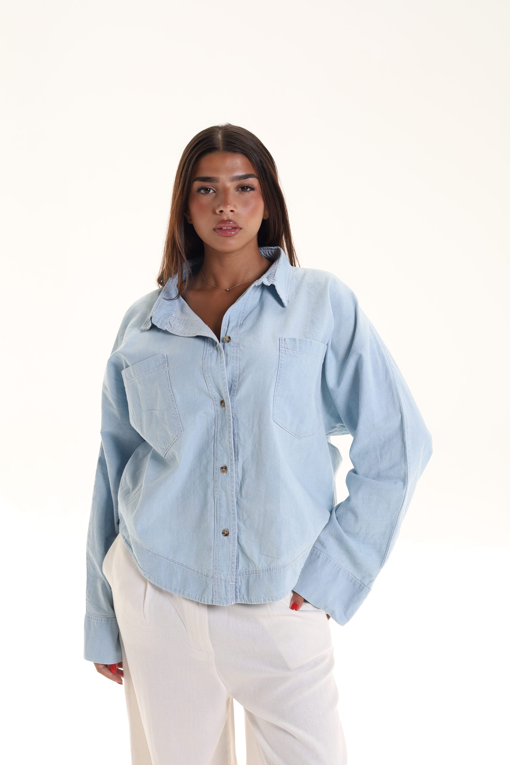 Relaxed Denim Blouse