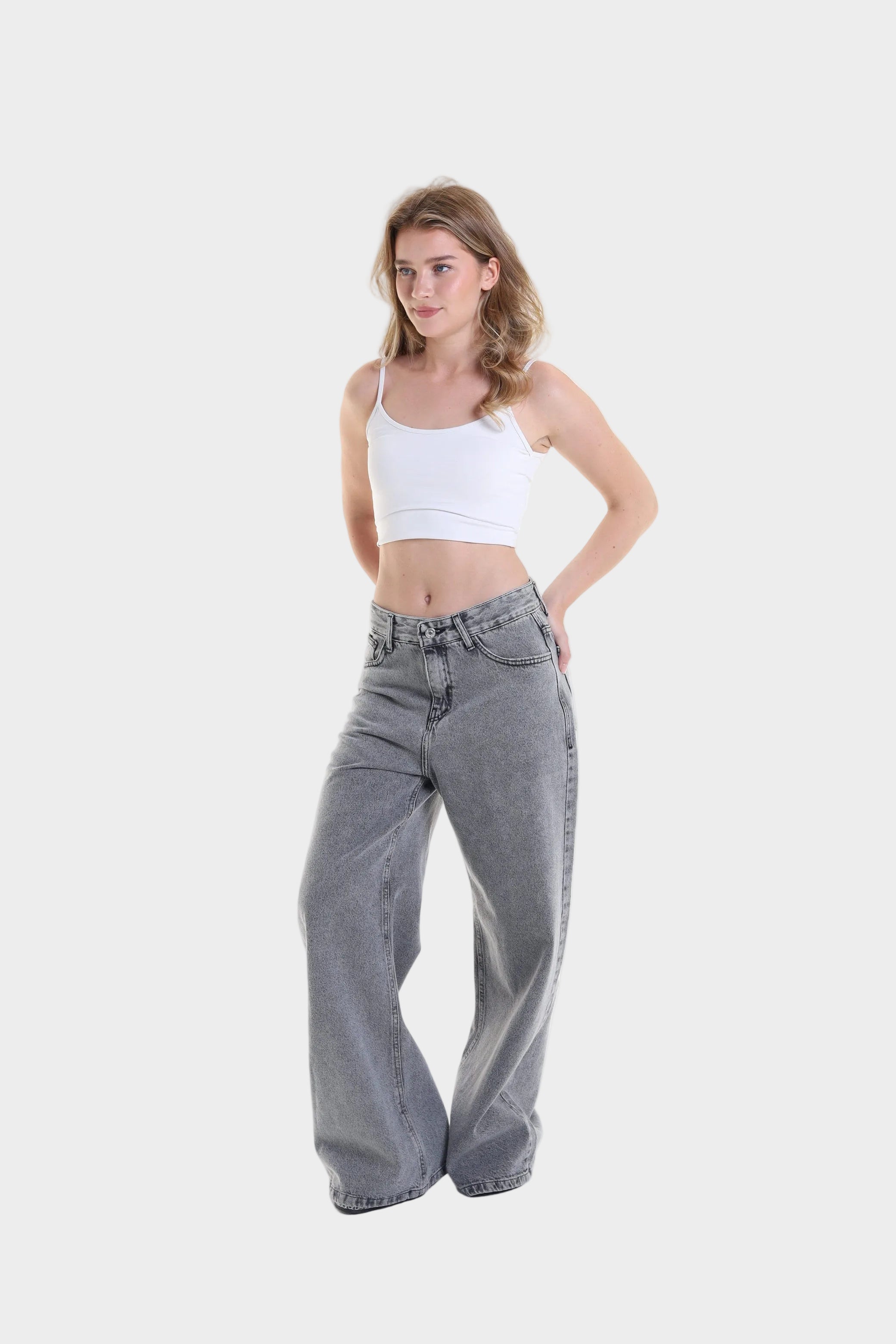 Gray Straight leg jeans
