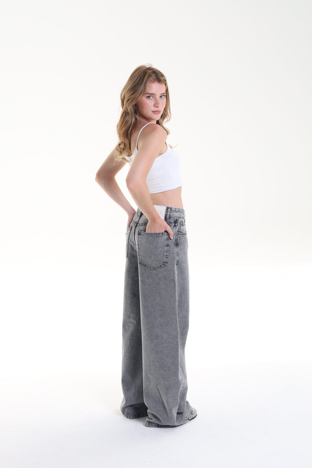Gray Straight leg jeans