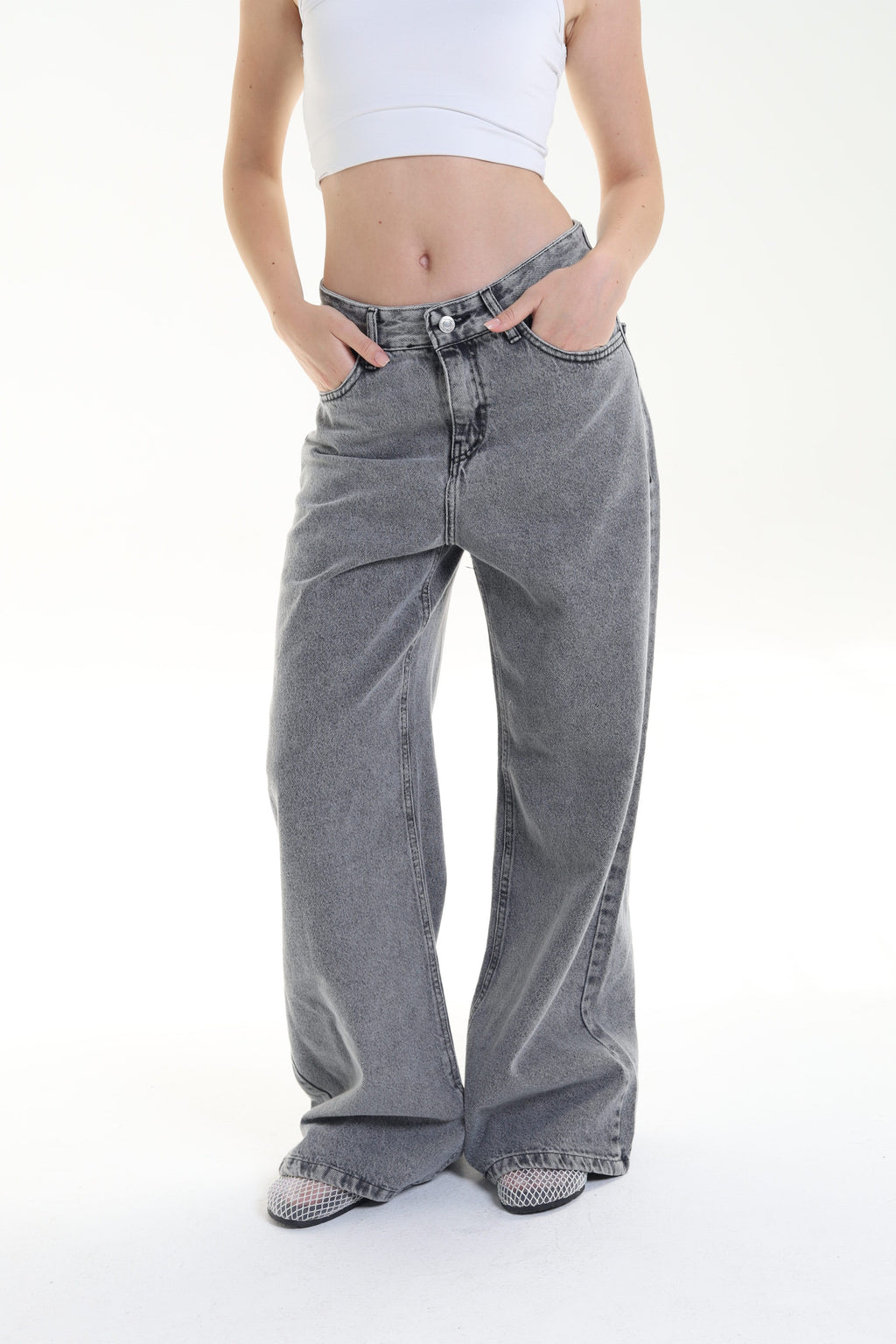 Gray Straight leg jeans
