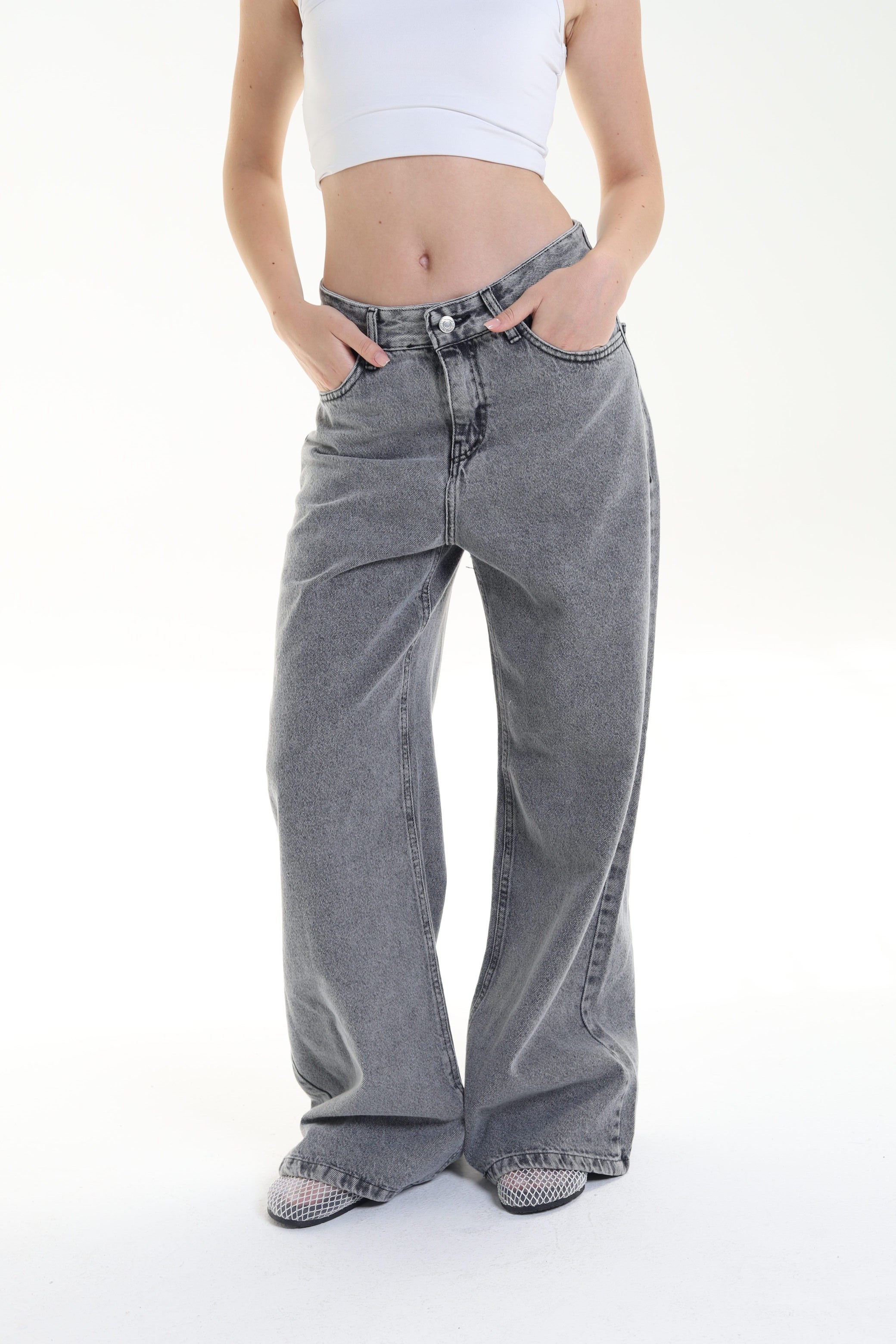 Gray Straight leg jeans