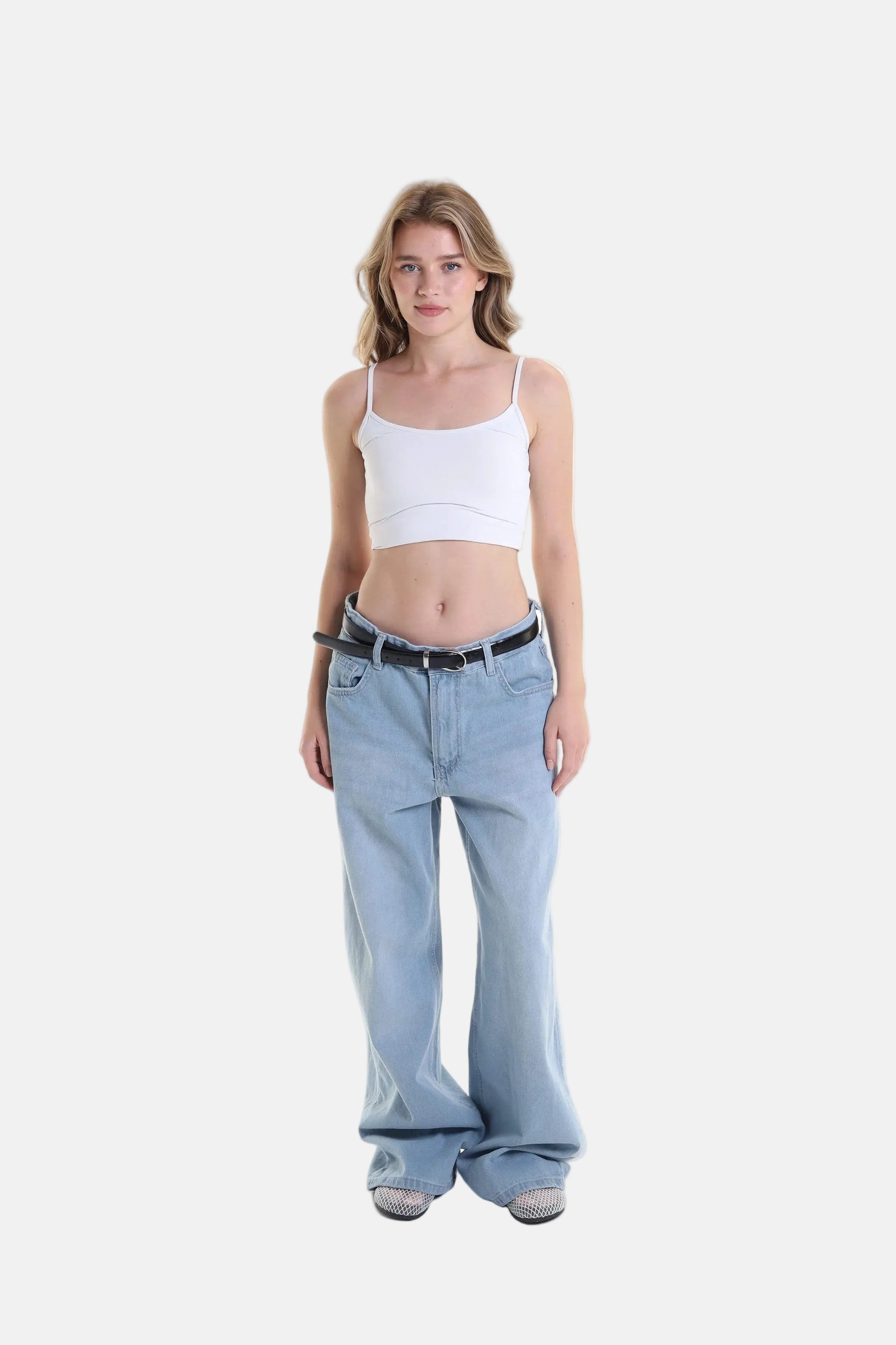 Wide leg jeans sky