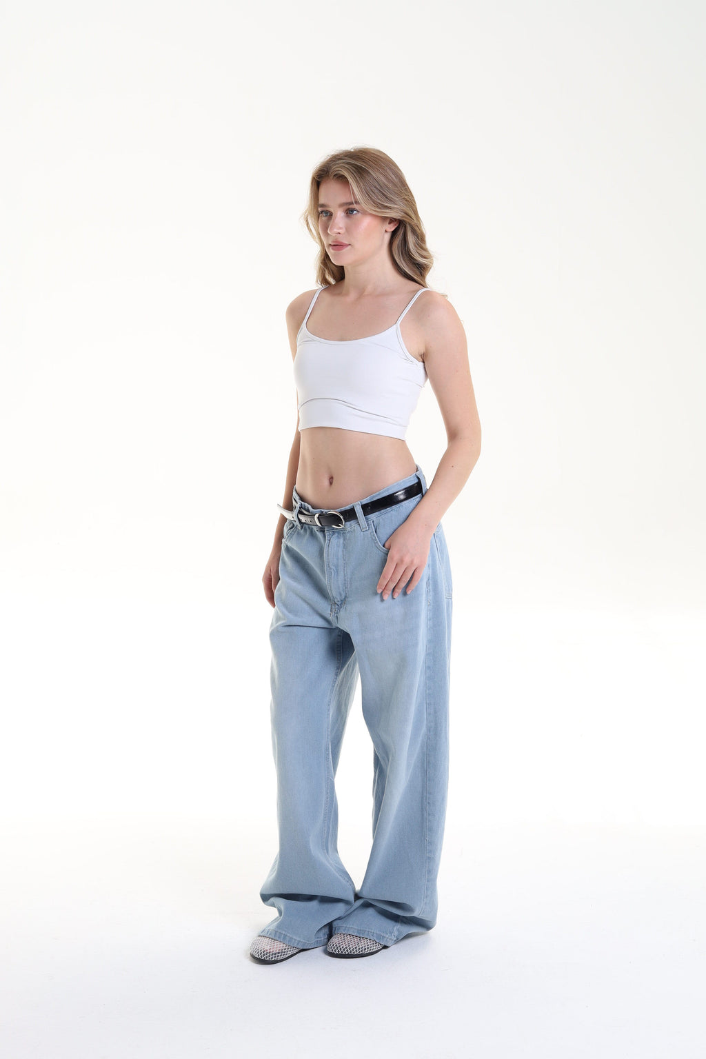Wide leg jeans sky