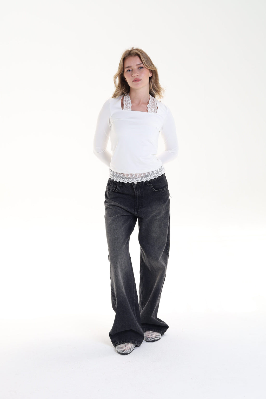 Square Neck Lace Top
