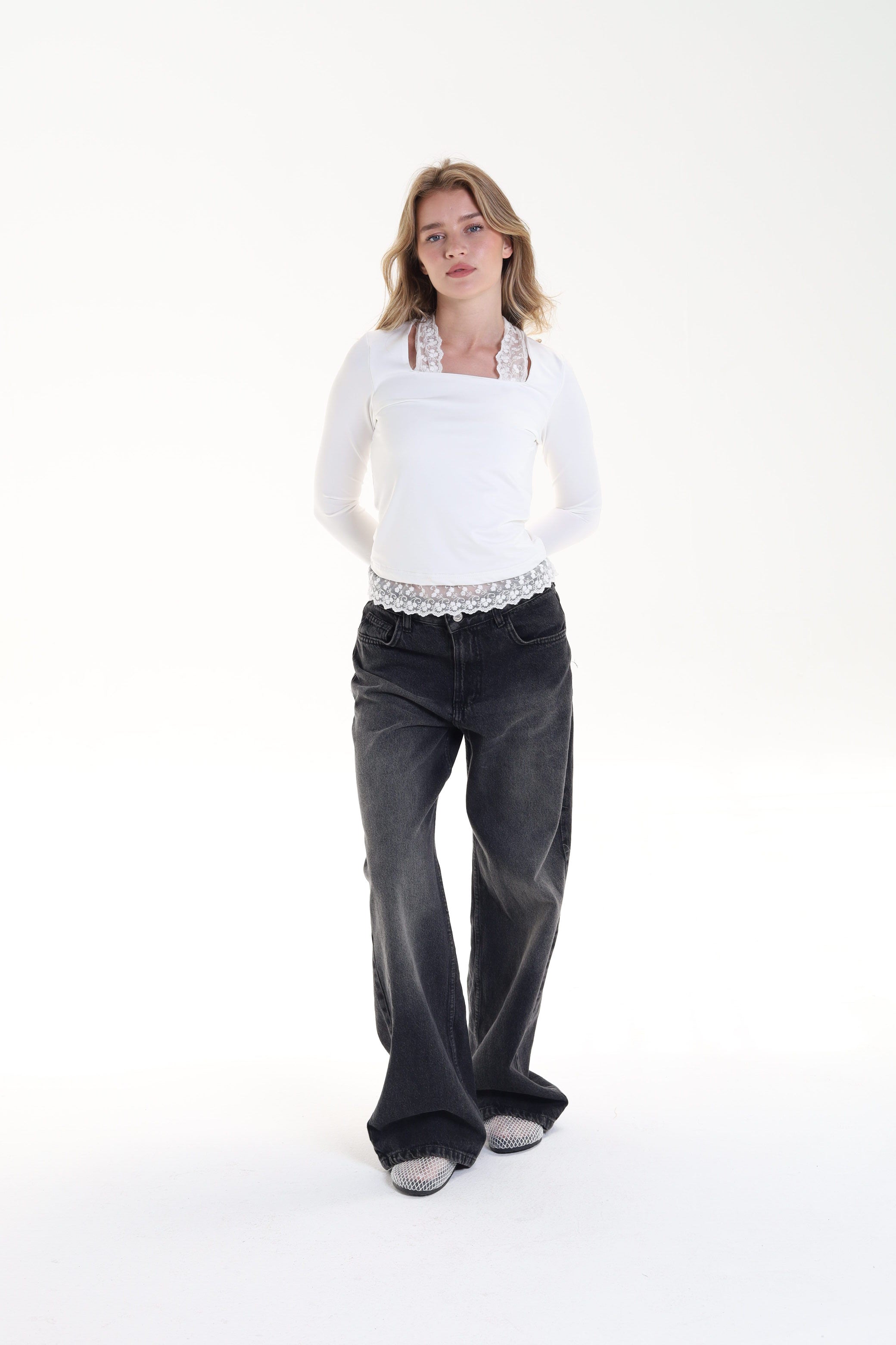 Square Neck Lace Top