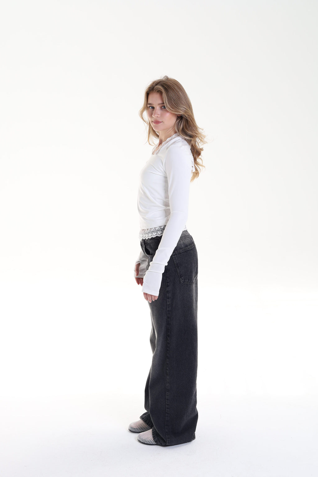 Square Neck Lace Top