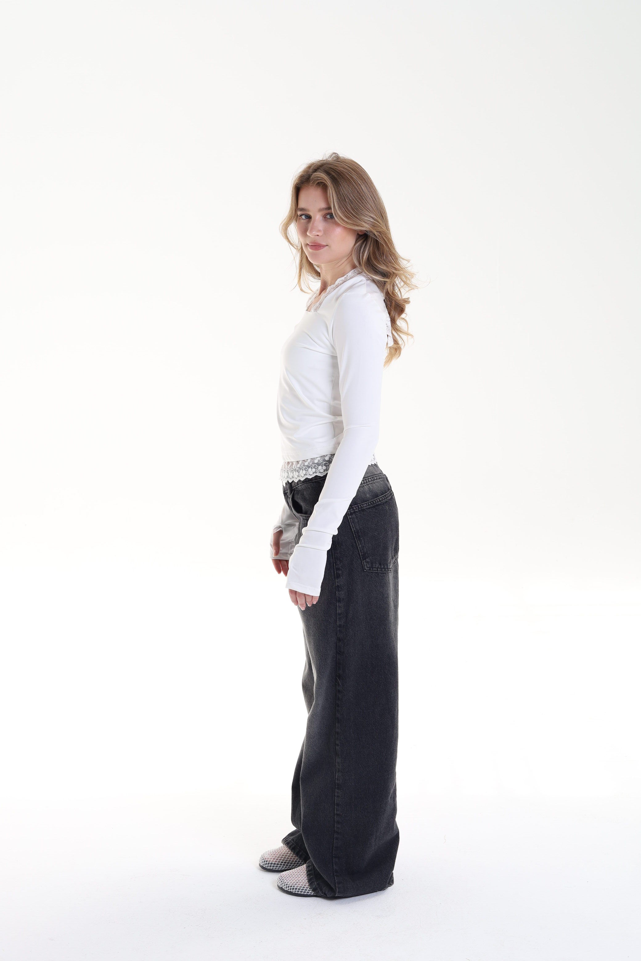 Square Neck Lace Top