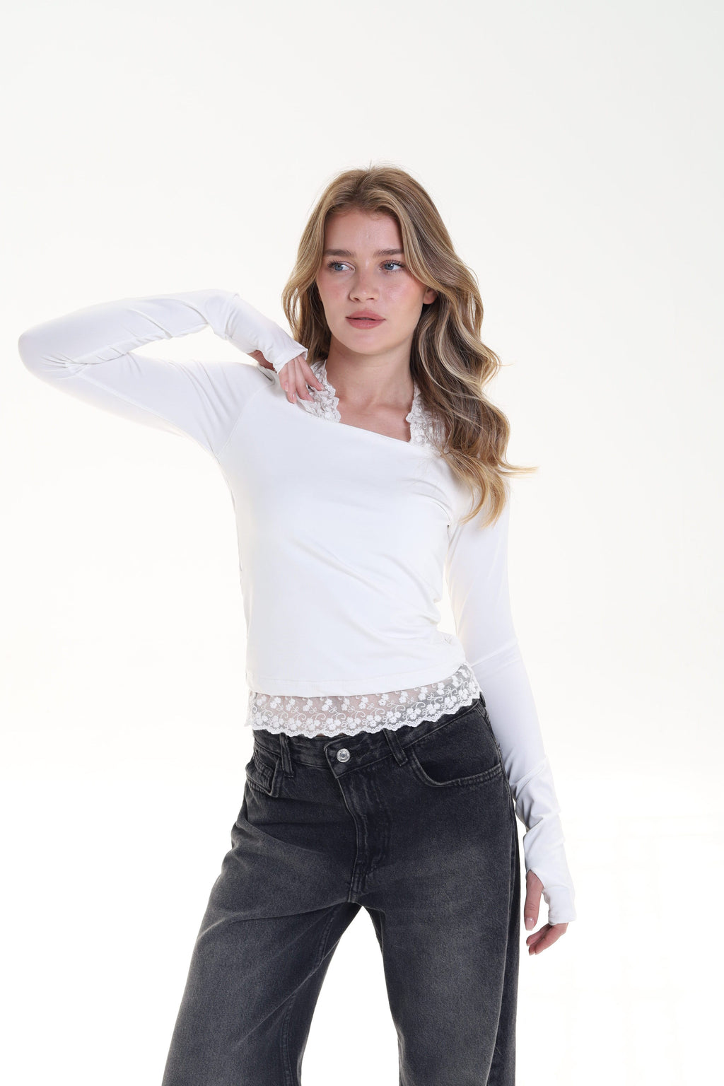 Square Neck Lace Top