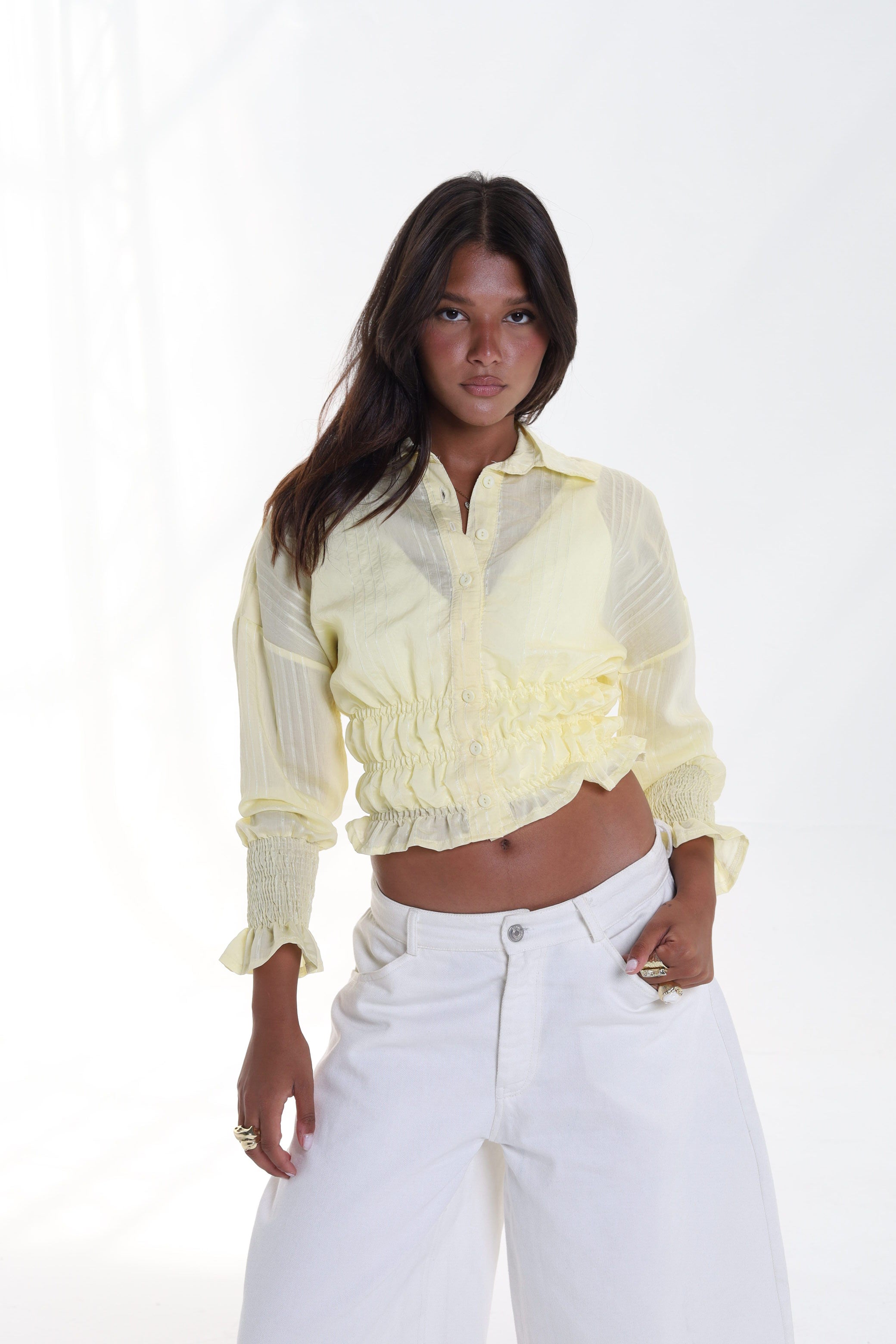 Smocked Waist & Cuff Blouse