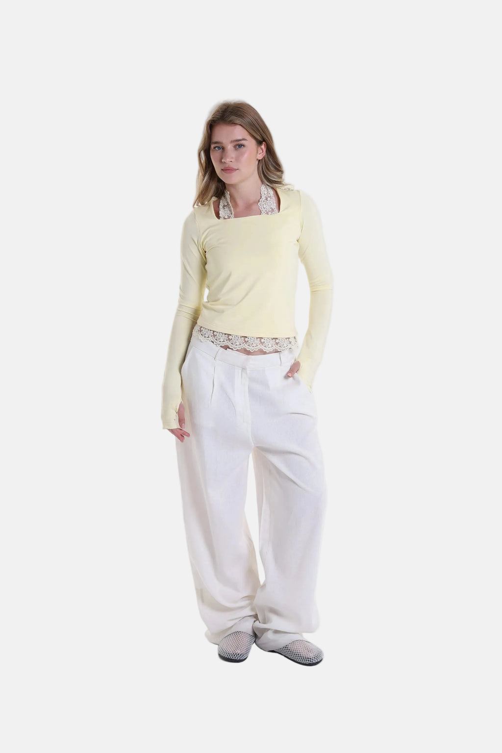 Square Neck Lace Top