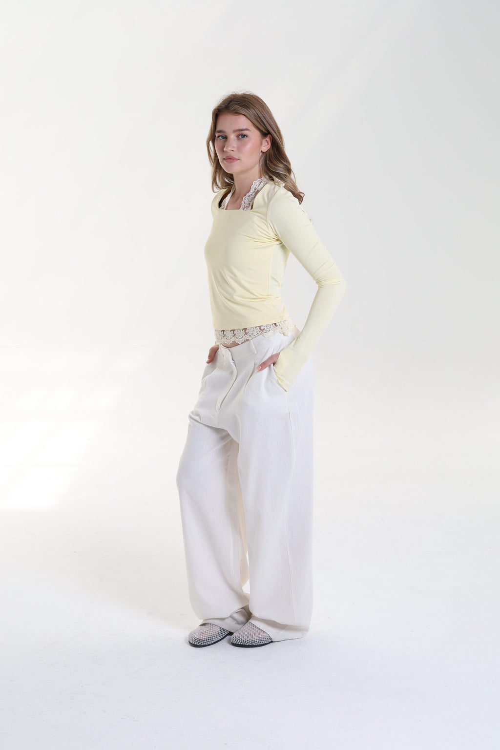 Square Neck Lace Top