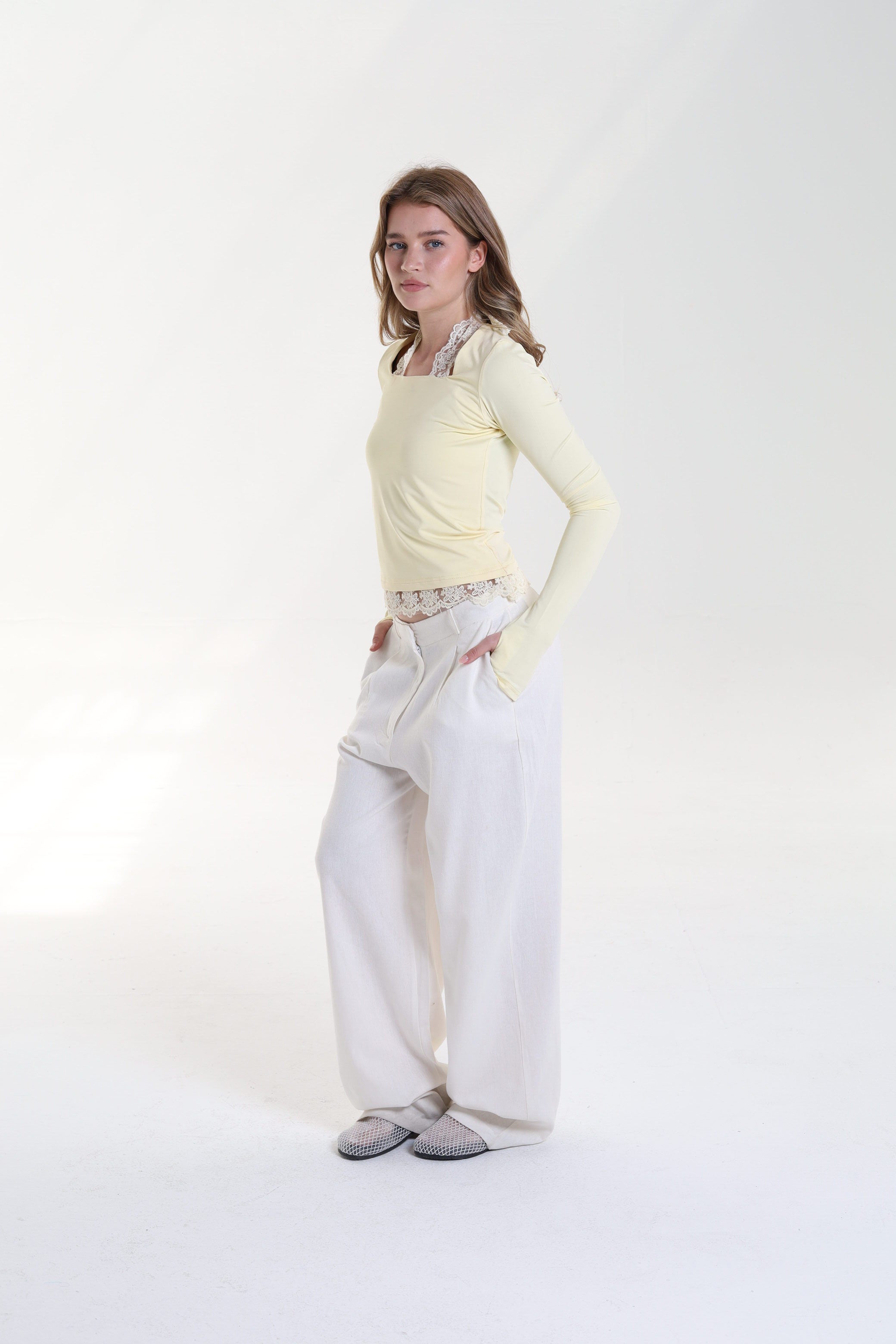 Square Neck Lace Top