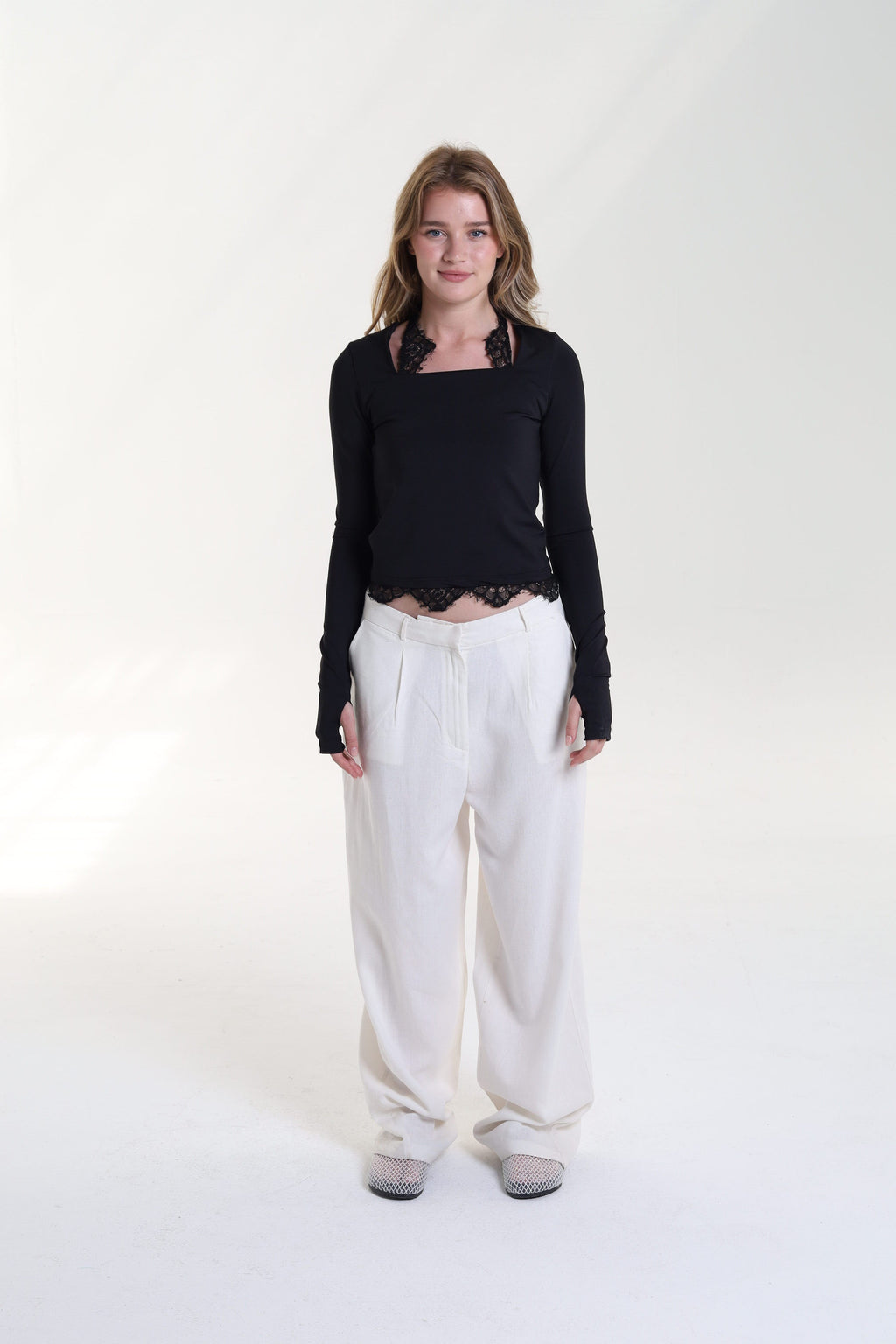 Square Neck Lace Top