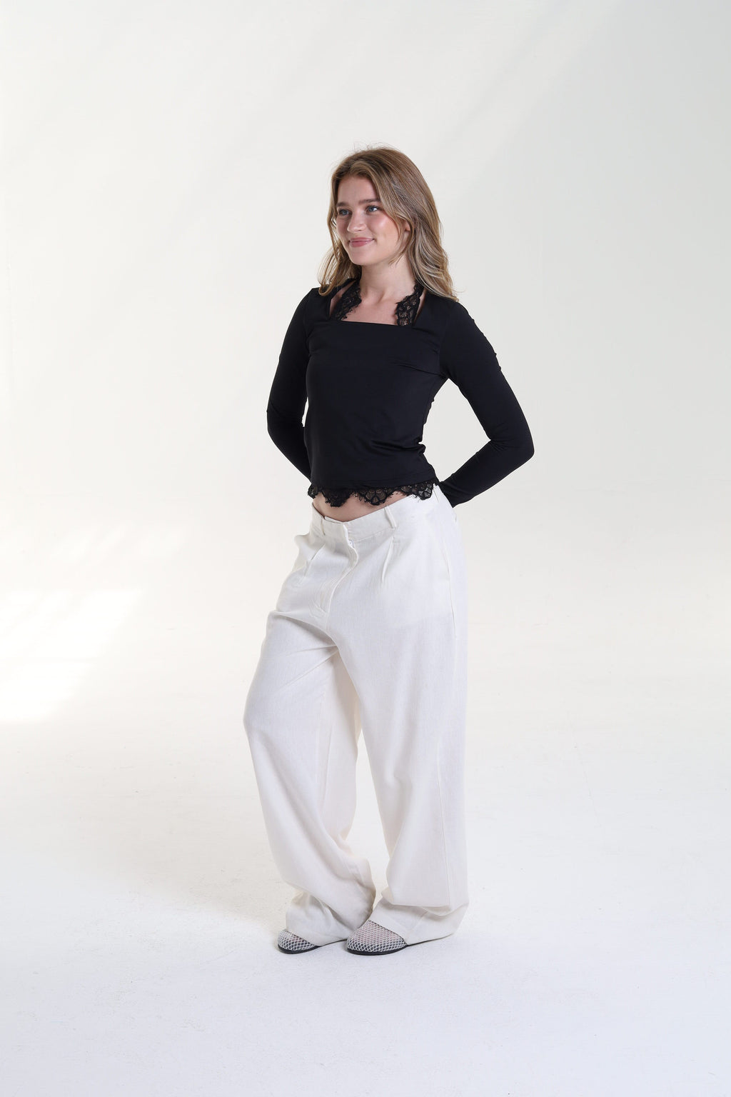 Square Neck Lace Top