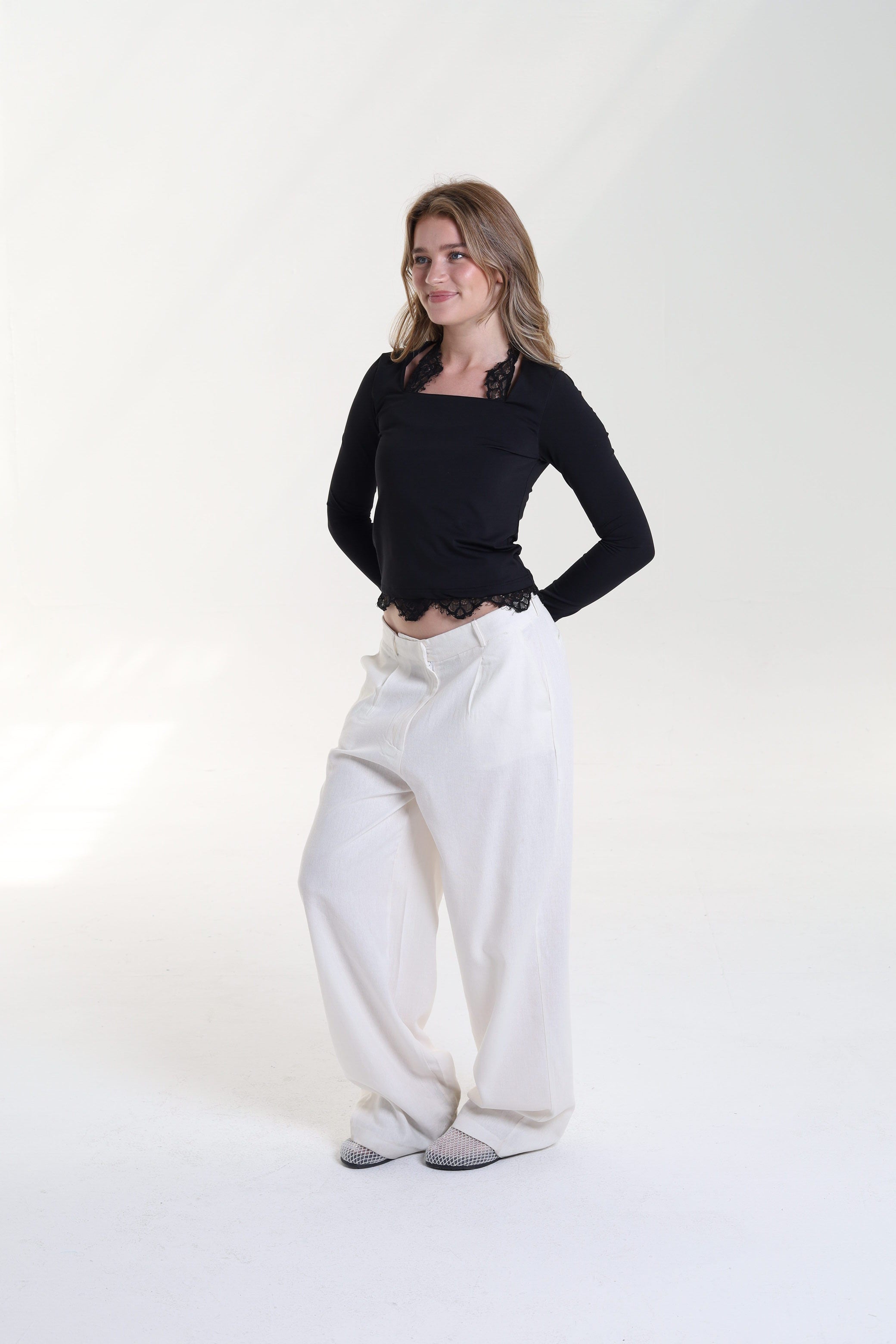 Square Neck Lace Top