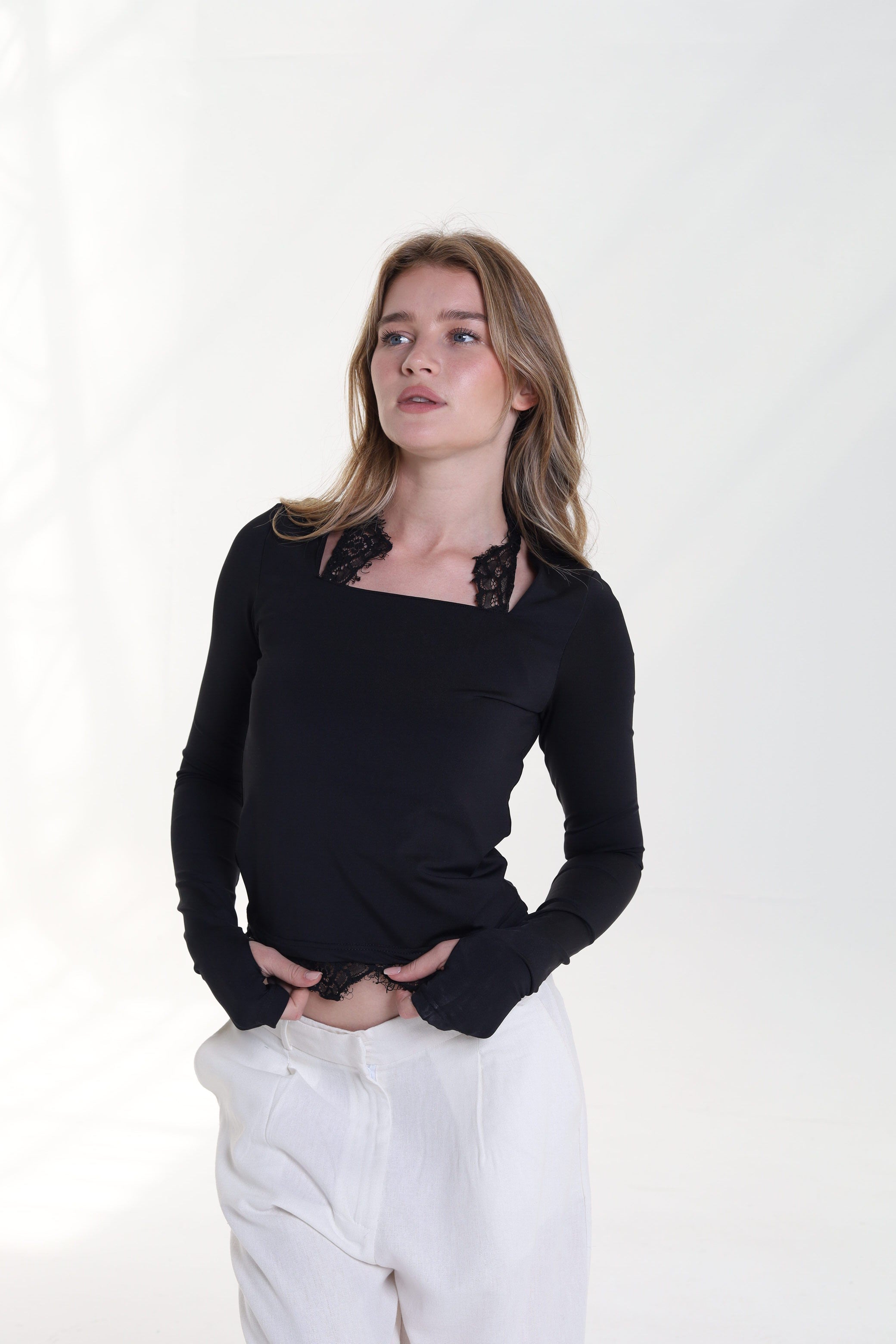 Square Neck Lace Top
