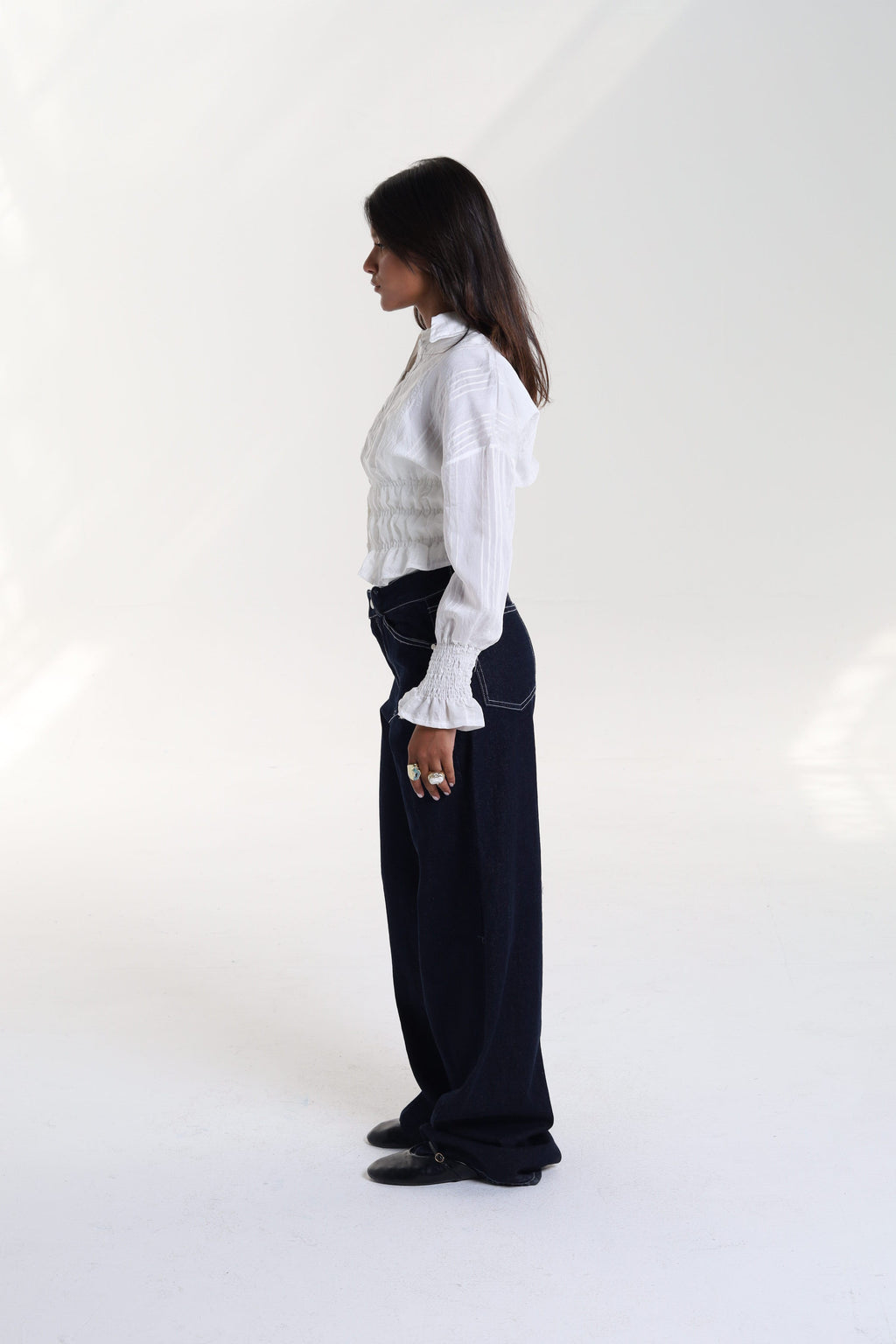 Smocked Waist & Cuff Blouse