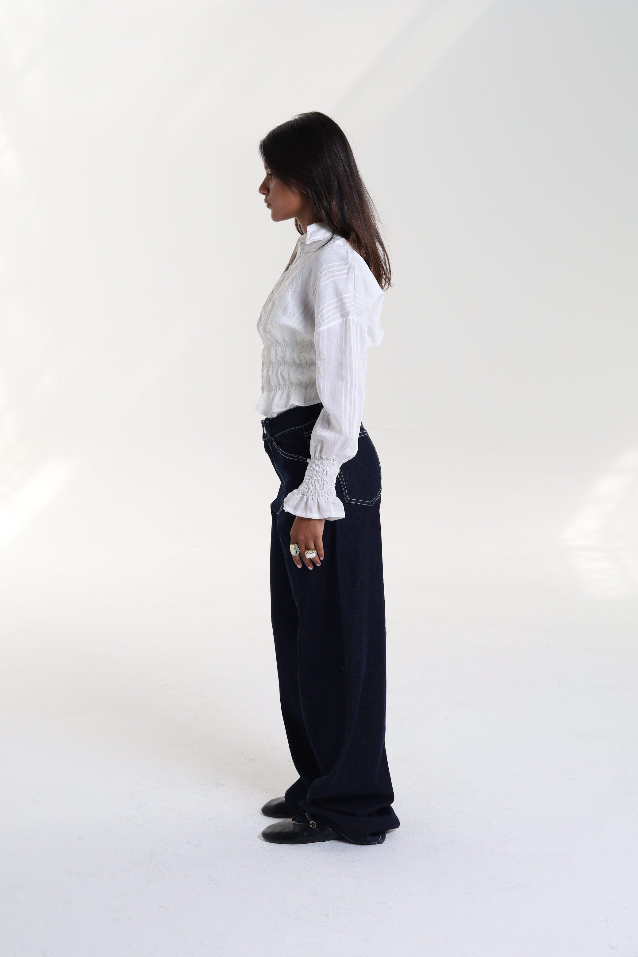 Smocked Waist & Cuff Blouse