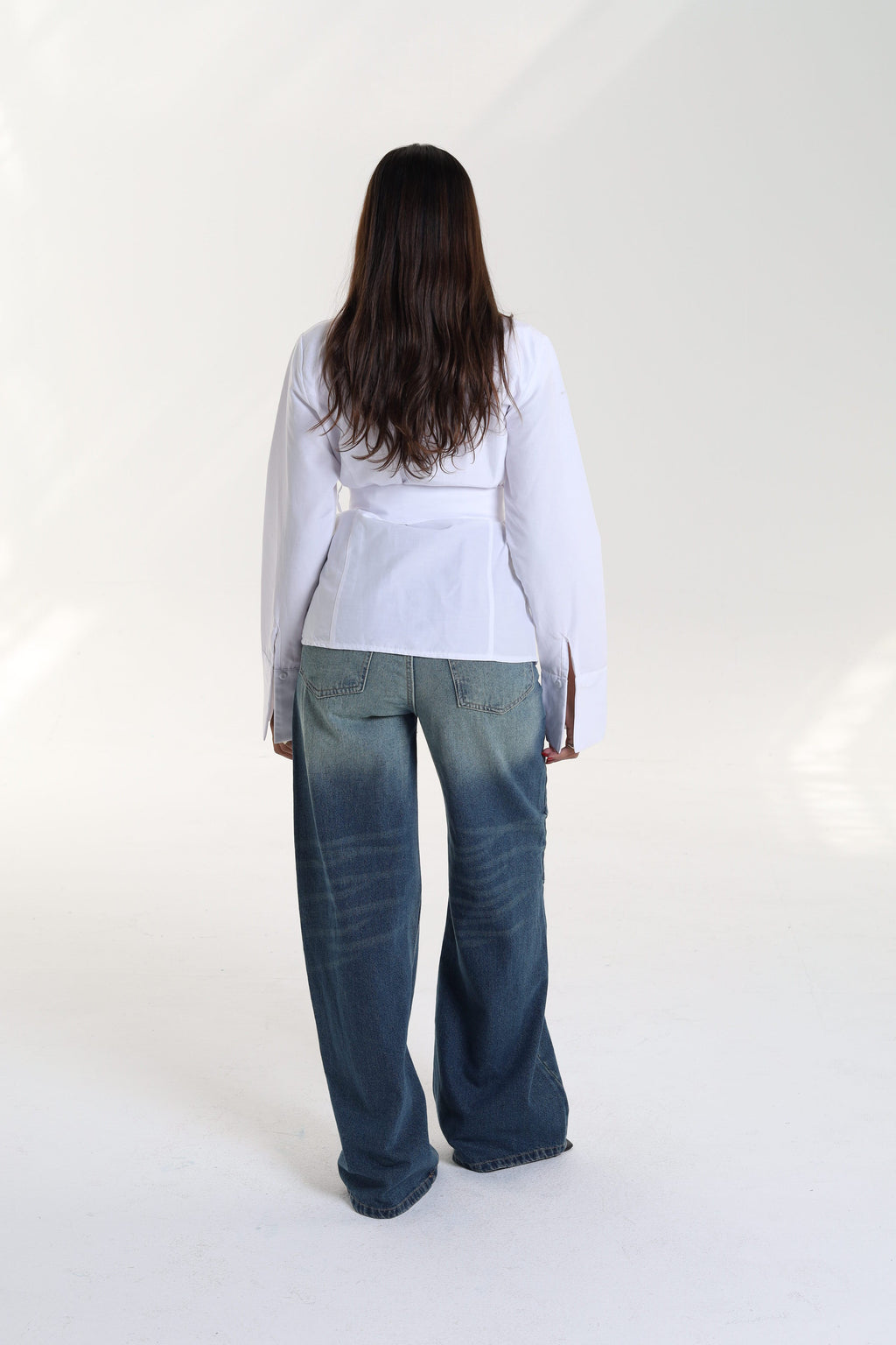 Ruched Side Belted Blouse