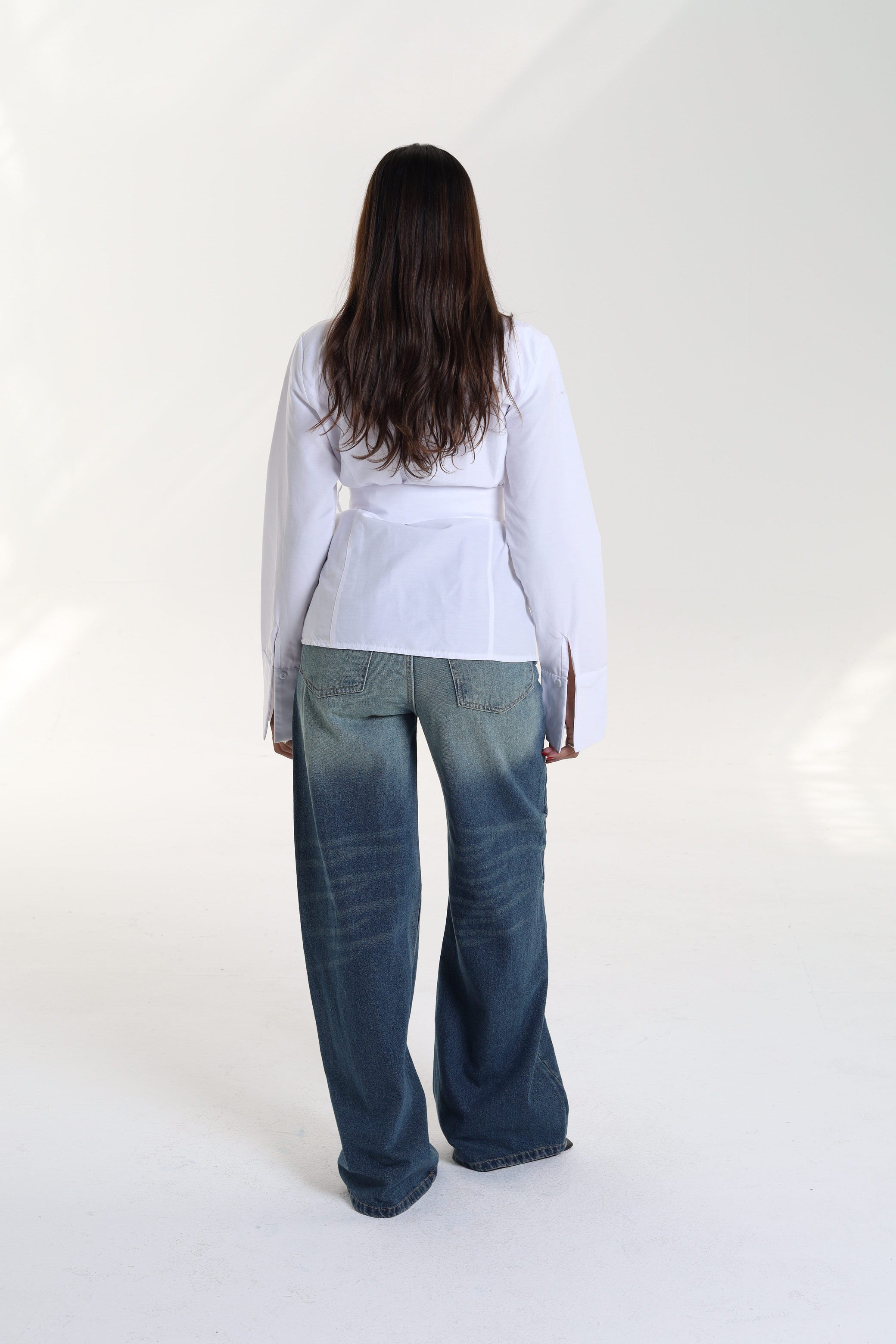 Ruched Side Belted Blouse