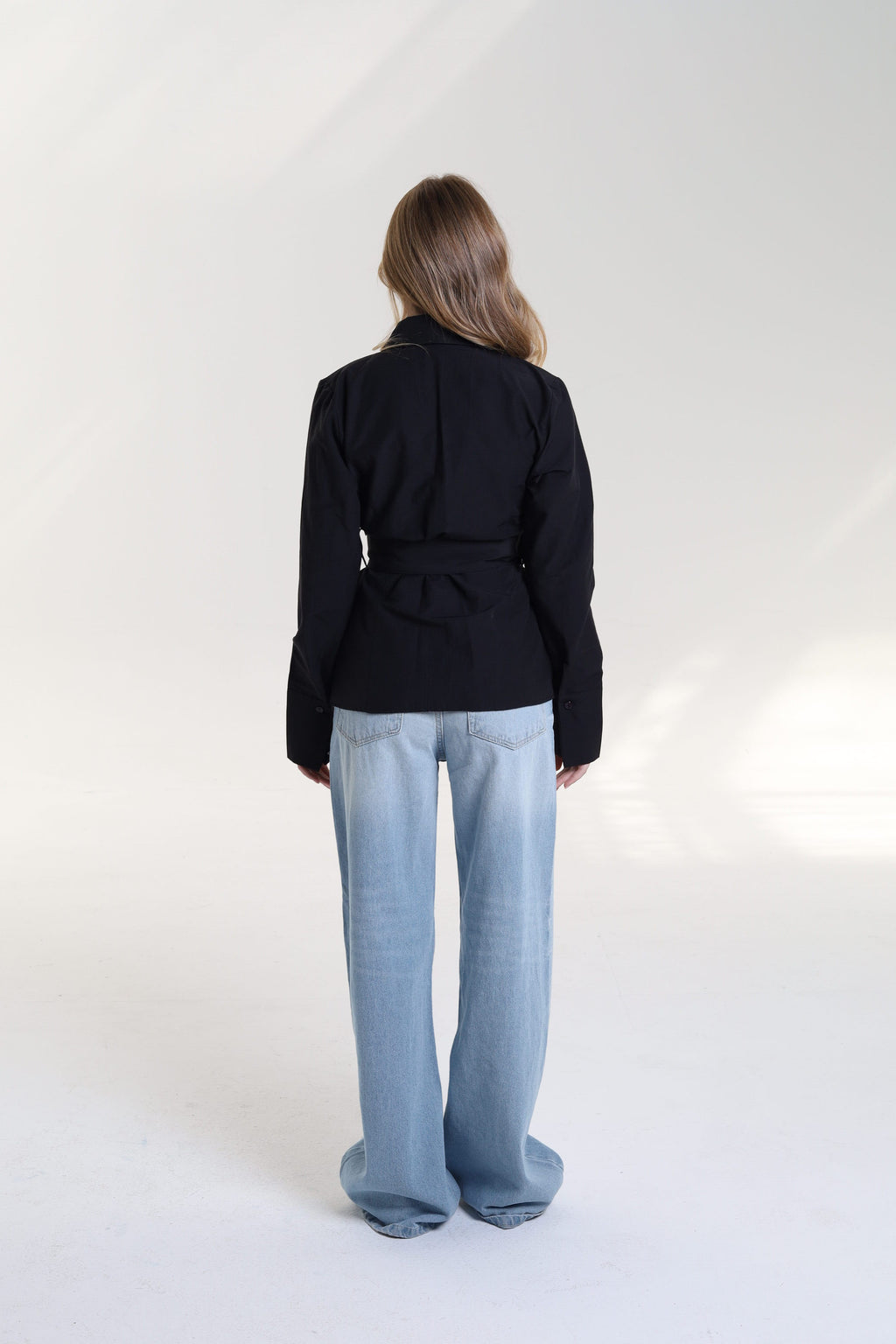 Ruched Side Belted Blouse