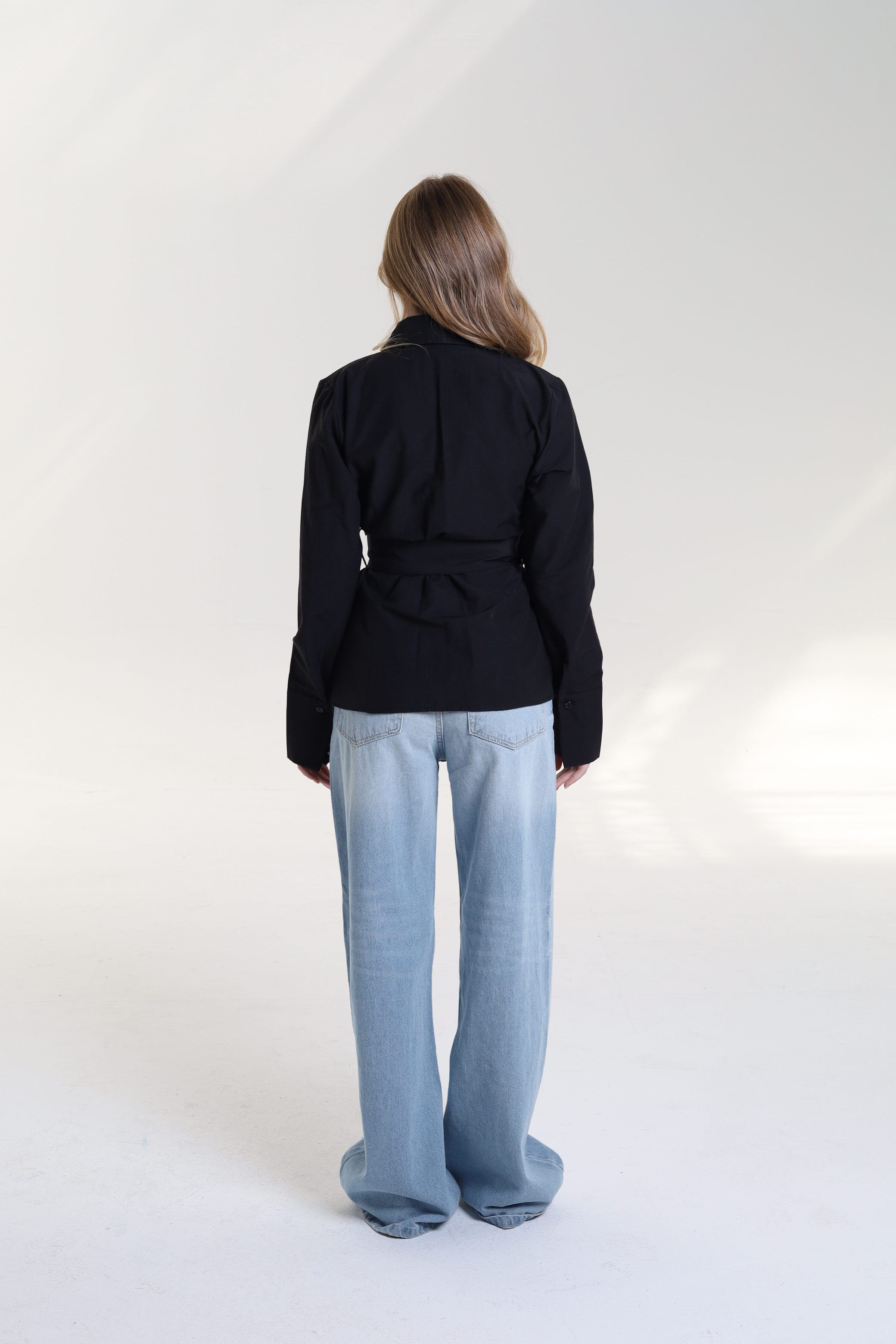Ruched Side Belted Blouse
