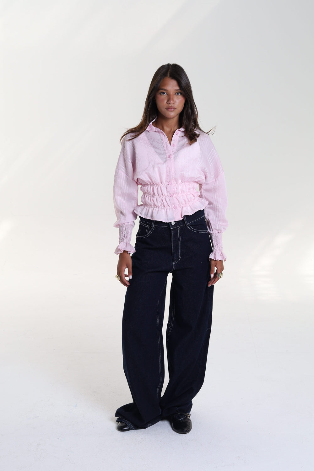 Smocked Waist & Cuff Blouse