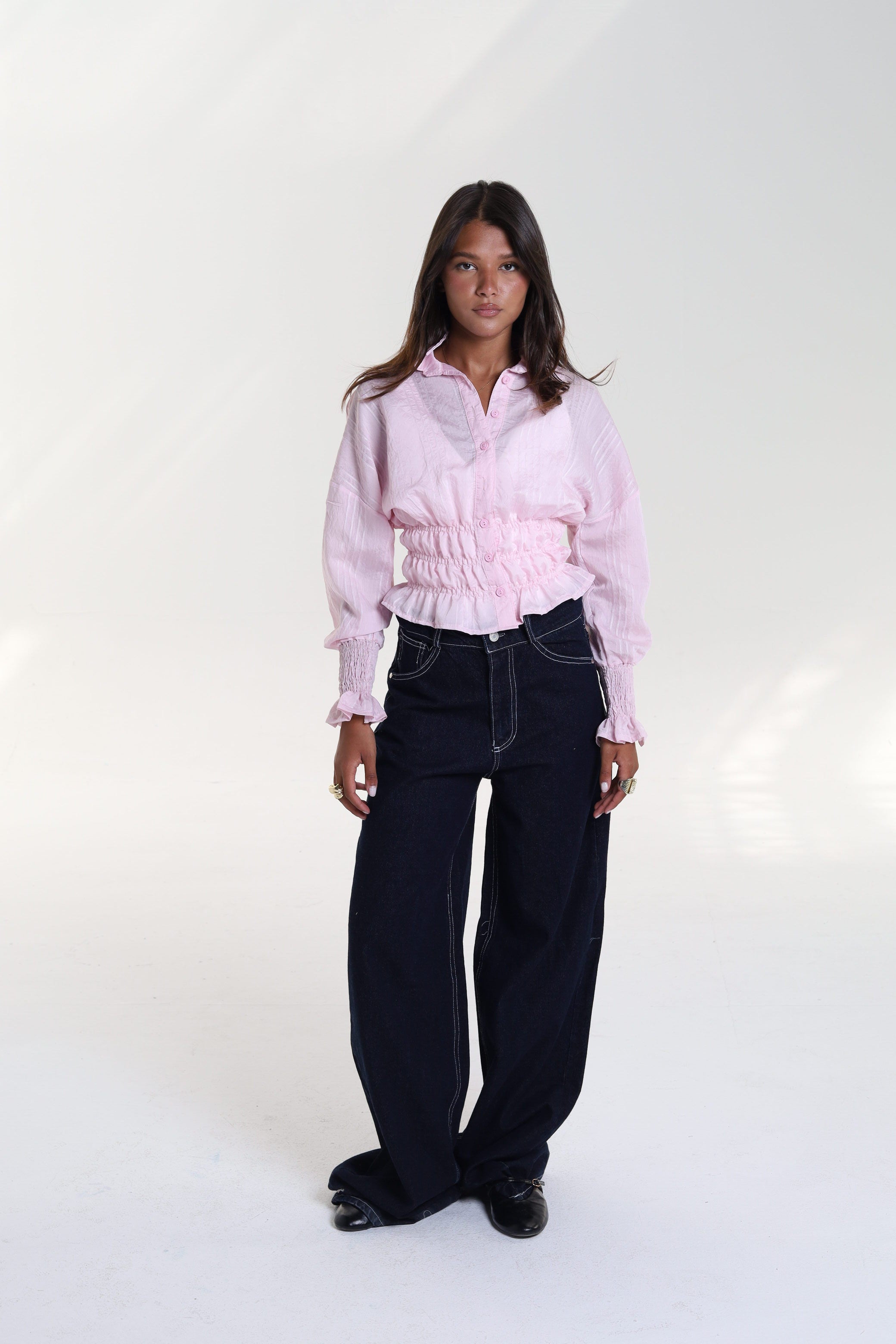 Smocked Waist & Cuff Blouse