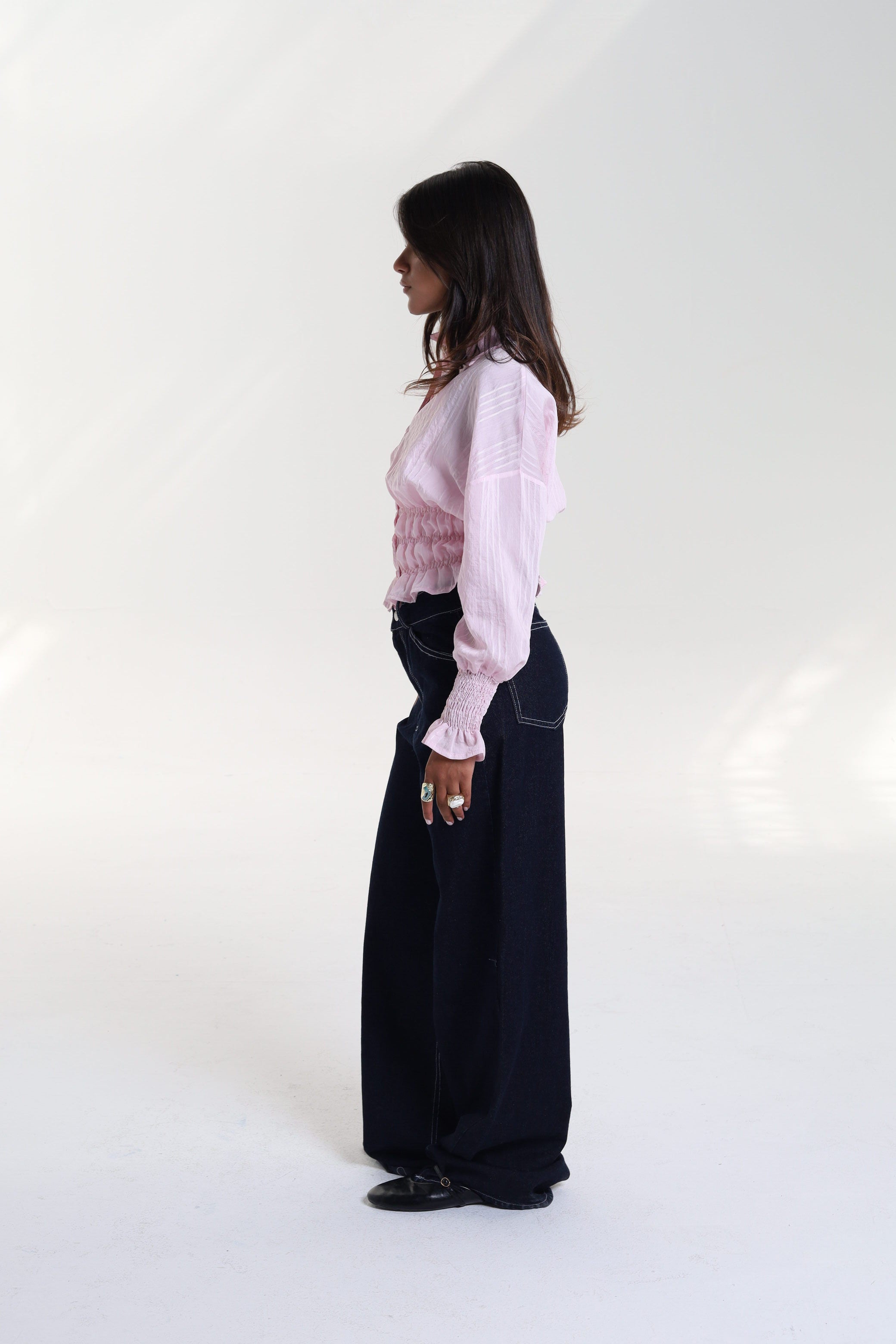 Smocked Waist & Cuff Blouse